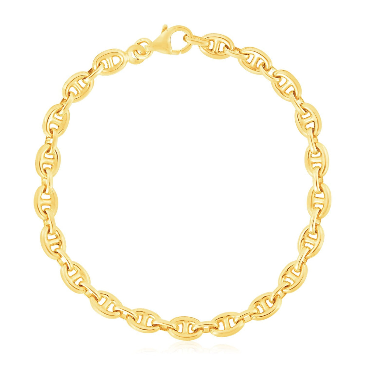 14k Yellow Gold High Polish Mariner Link Bracelet (5.4mm) - LinkagejewelrydesignLinkagejewelrydesign