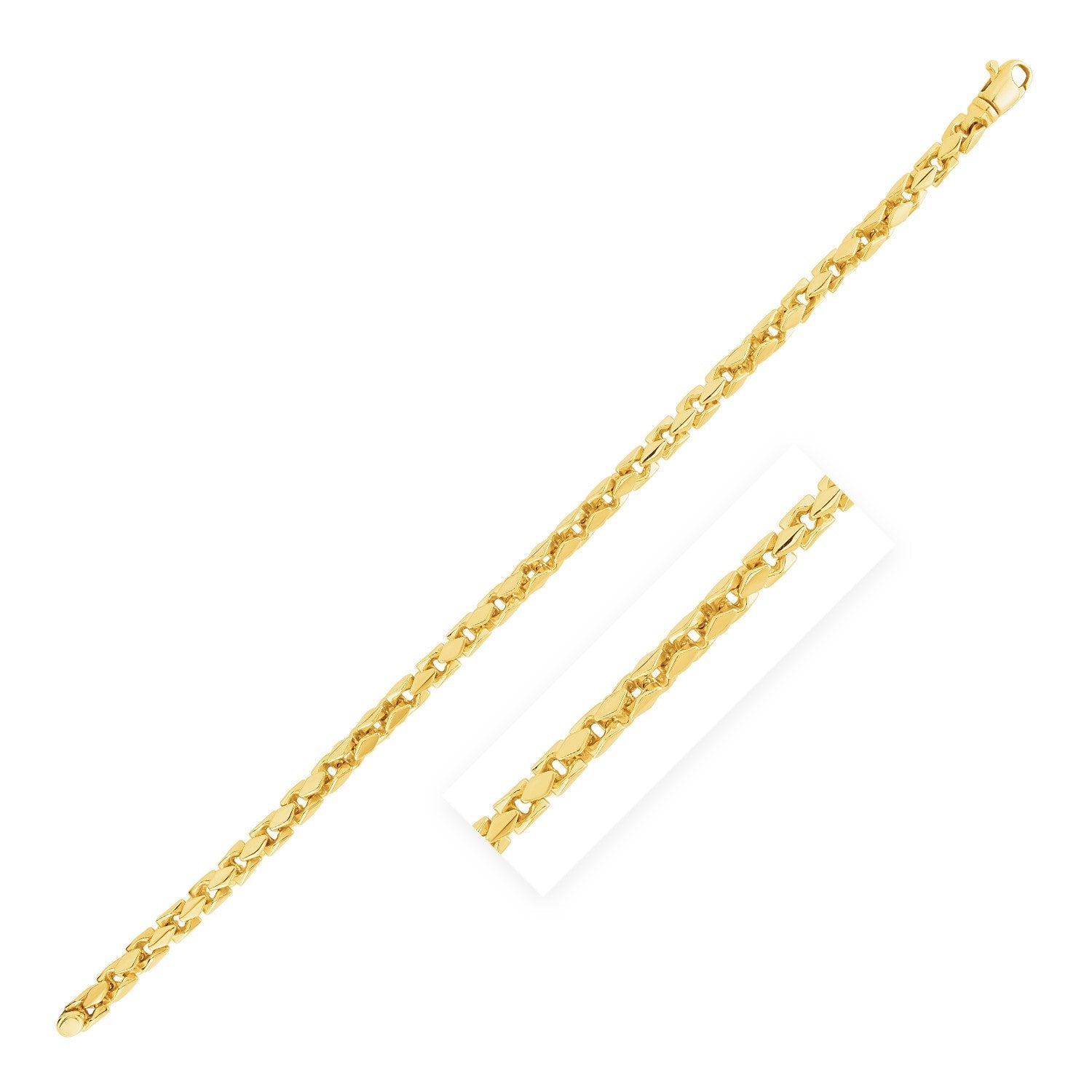 14k Yellow Gold High Polish Mens Fancy Box Bracelet (5.0mm) - LinkagejewelrydesignLinkagejewelrydesign