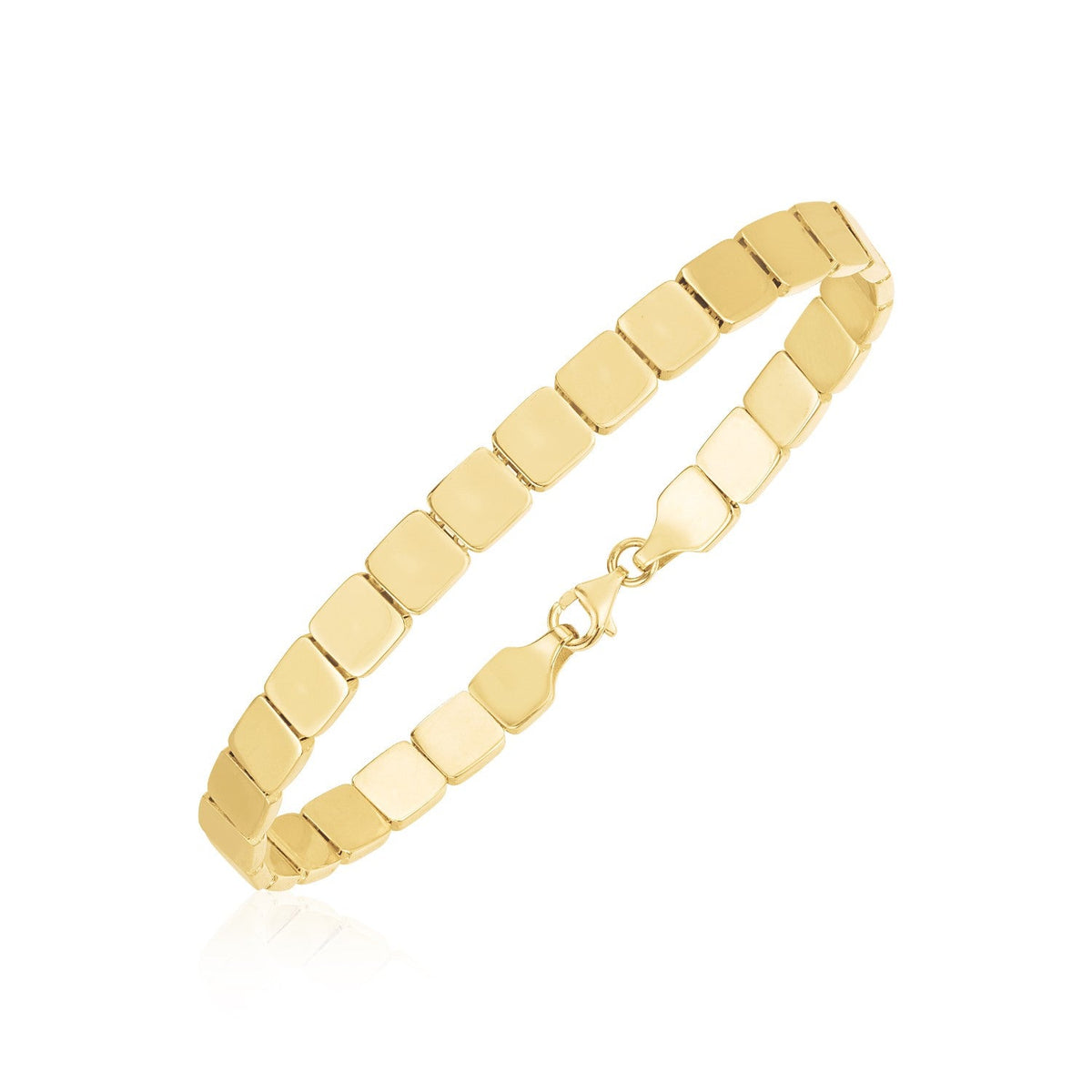 14k Yellow Gold High Polish Square Link Bracelet - LinkagejewelrydesignLinkagejewelrydesign