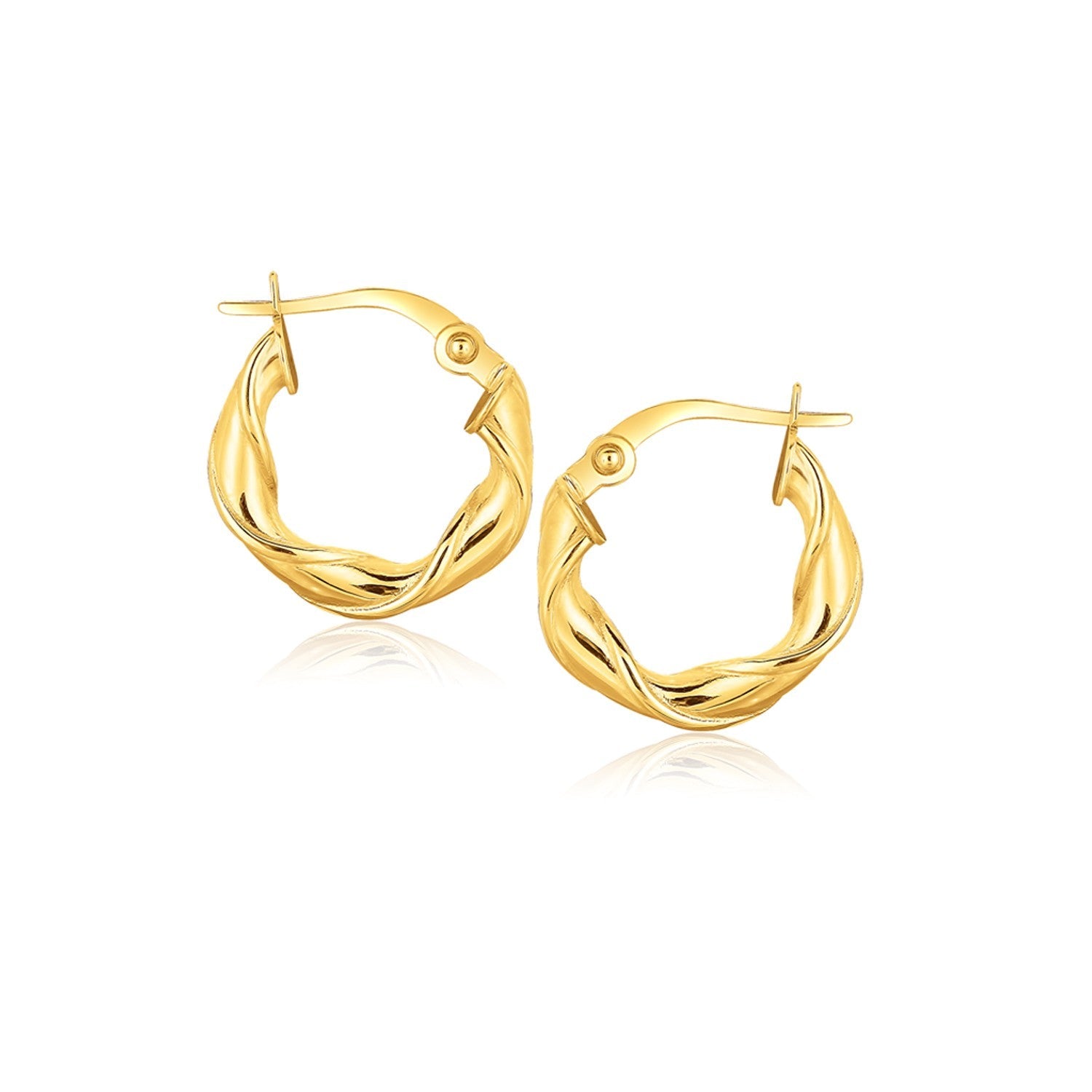 14k Yellow Gold Hoop Earrings (5/8 inch) - LinkagejewelrydesignLinkagejewelrydesign