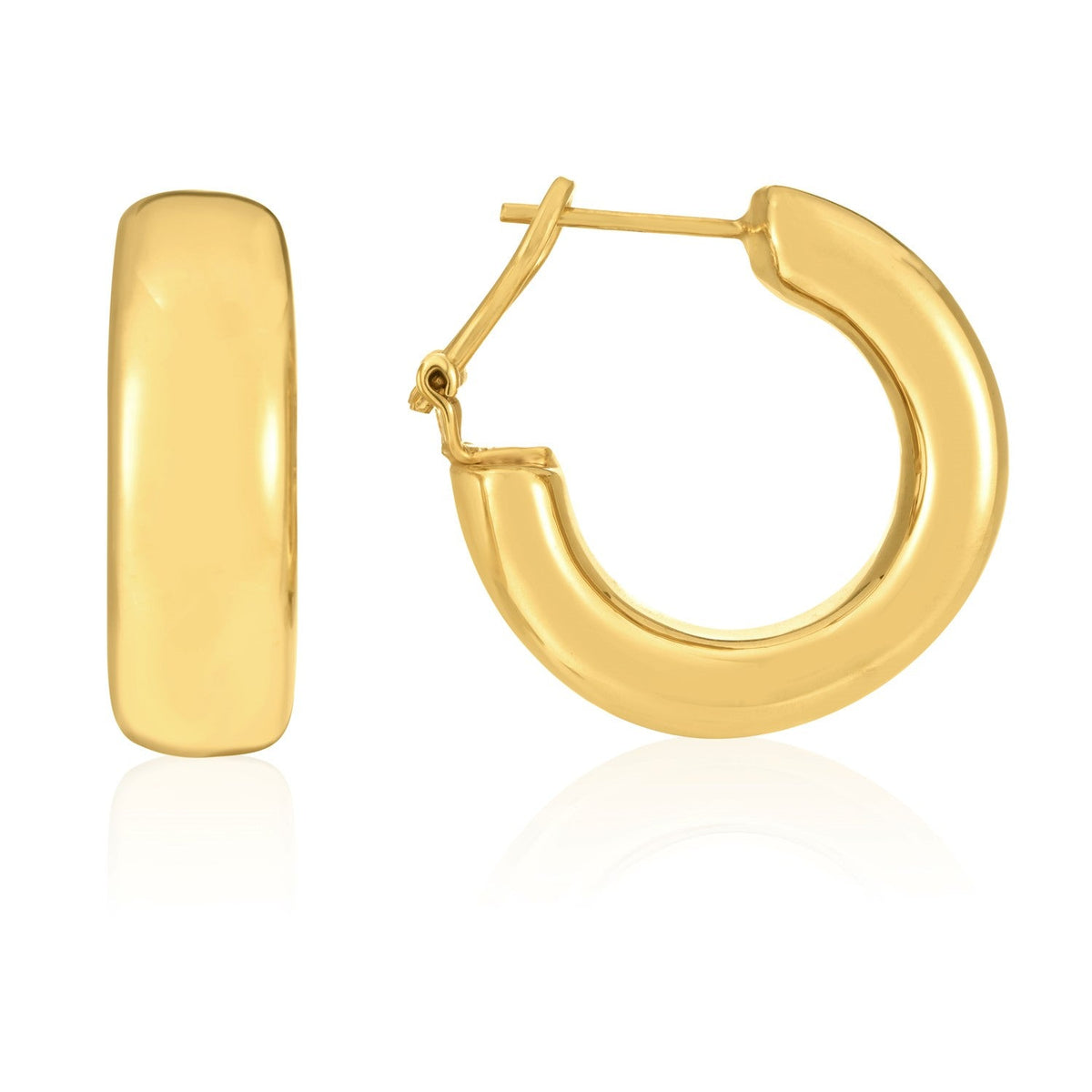 14k Yellow Gold Large Omega C Hoops - LinkagejewelrydesignLinkagejewelrydesign