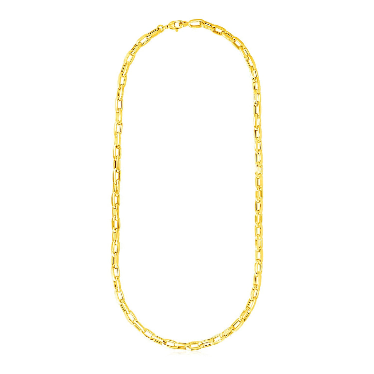 14k Yellow Gold Mens Paperclip Chain Necklace - LinkagejewelrydesignLinkagejewelrydesign