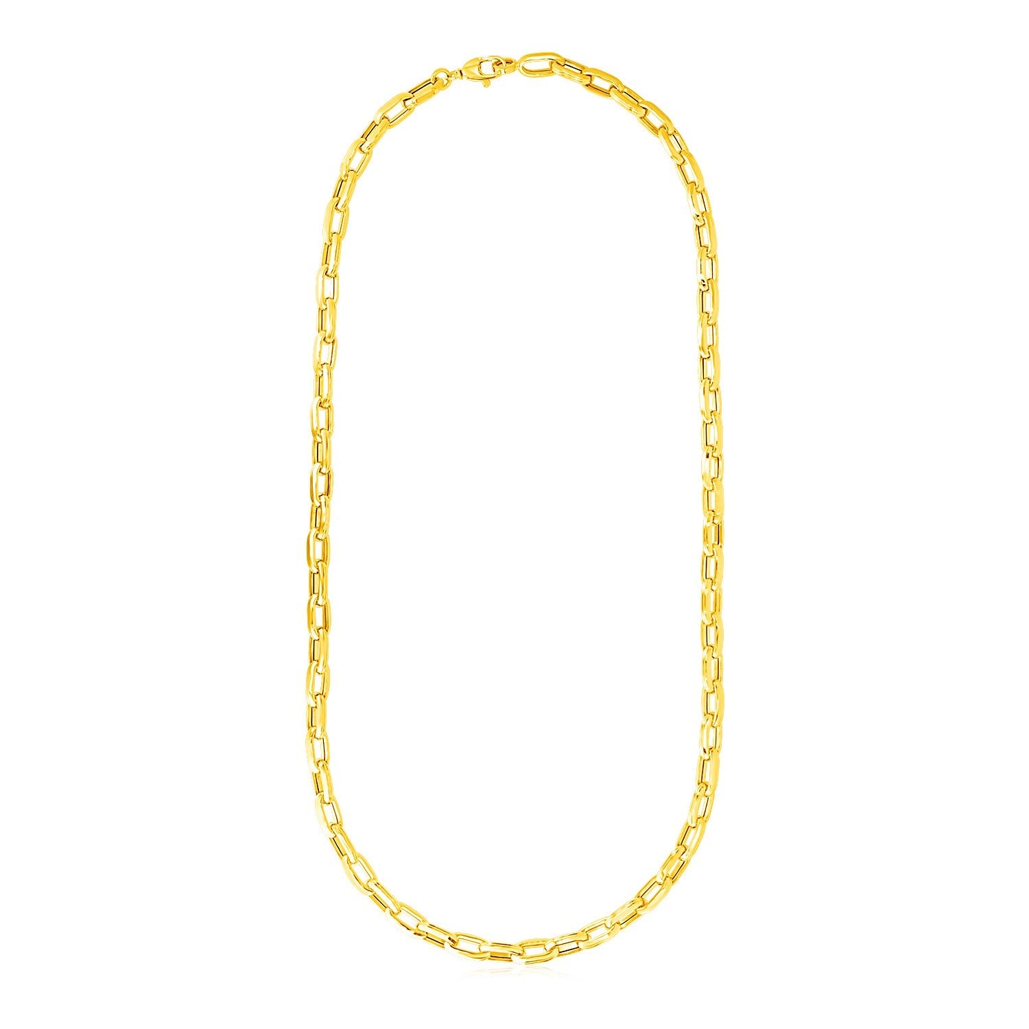 14k Yellow Gold Mens Paperclip Chain Necklace - LinkagejewelrydesignLinkagejewelrydesign