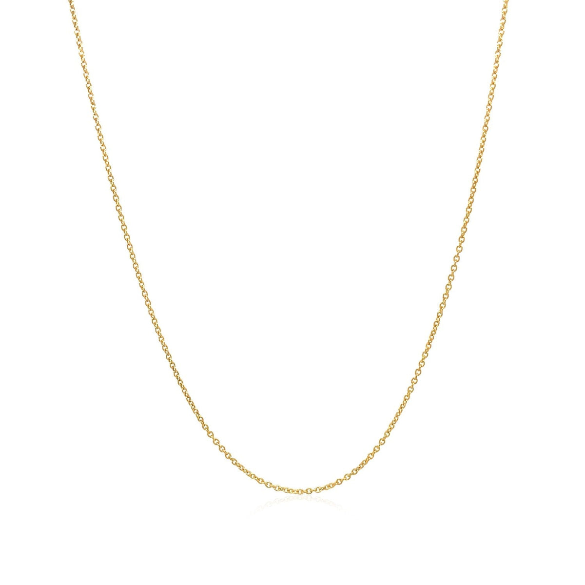 14k Yellow Gold Oval Cable Link Chain 0.6mm - LinkagejewelrydesignLinkagejewelrydesign