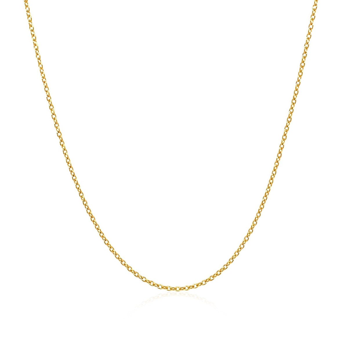 14k Yellow Gold Oval Cable Link Chain 1.0mm - LinkagejewelrydesignLinkagejewelrydesign