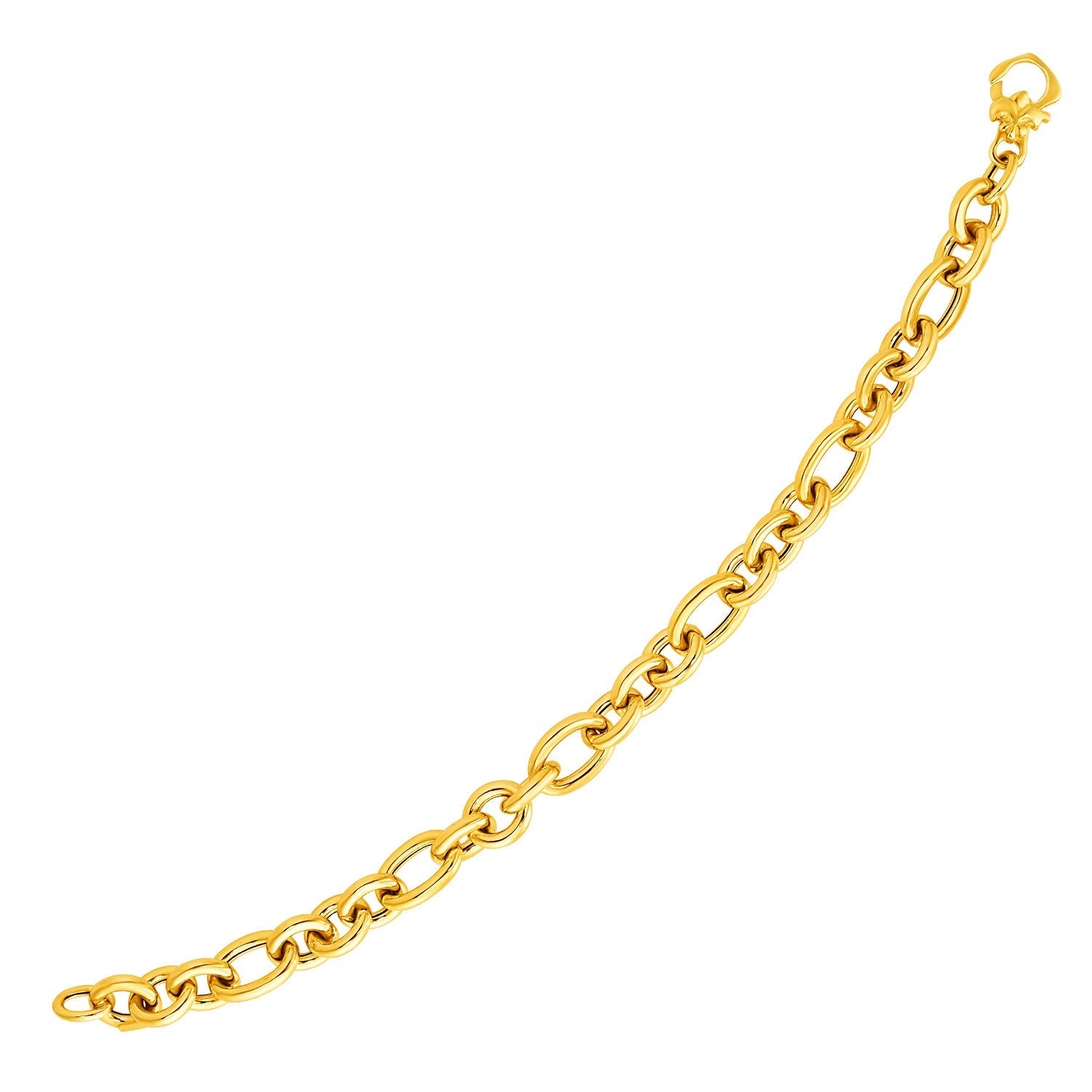 14k Yellow Gold Oval Link Bracelet - LinkagejewelrydesignLinkagejewelrydesign