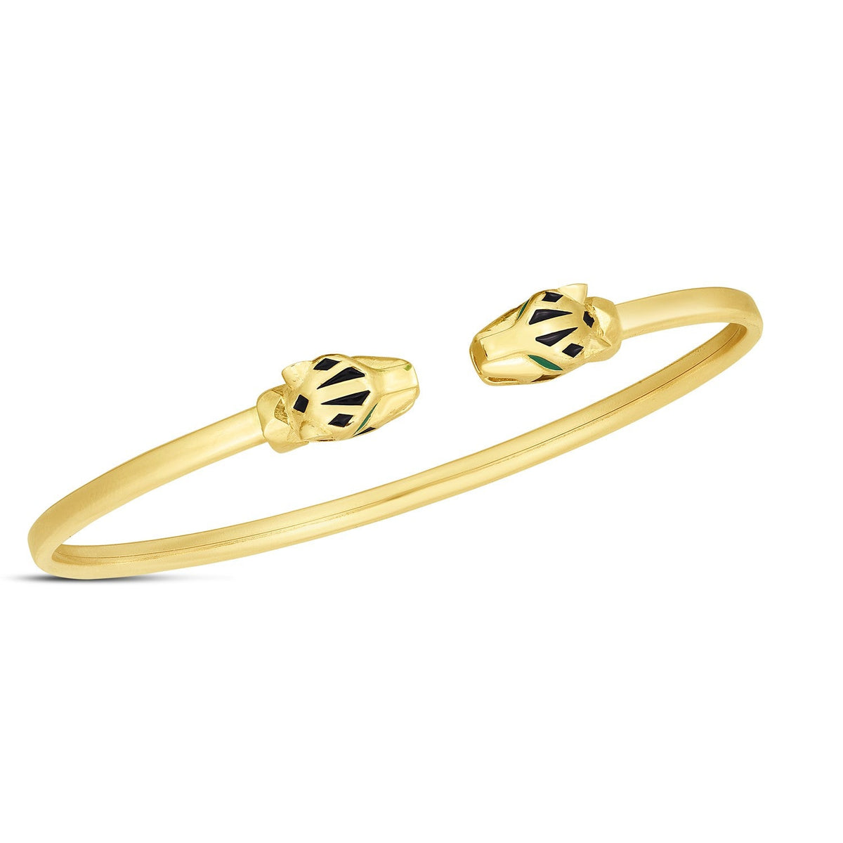 14k Yellow Gold Panther Bangle - LinkagejewelrydesignLinkagejewelrydesign