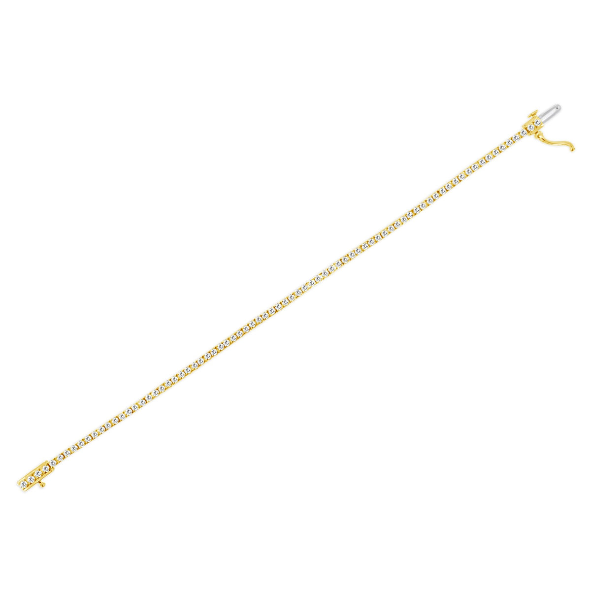 14K Yellow Gold Plated .925 Sterling Silver 2.0 Cttw Diamond Classic Link Tennis Bracelet (K-L Color, I2-I3 Clarity) - 7-1/4&quot; - LinkagejewelrydesignLinkagejewelrydesign