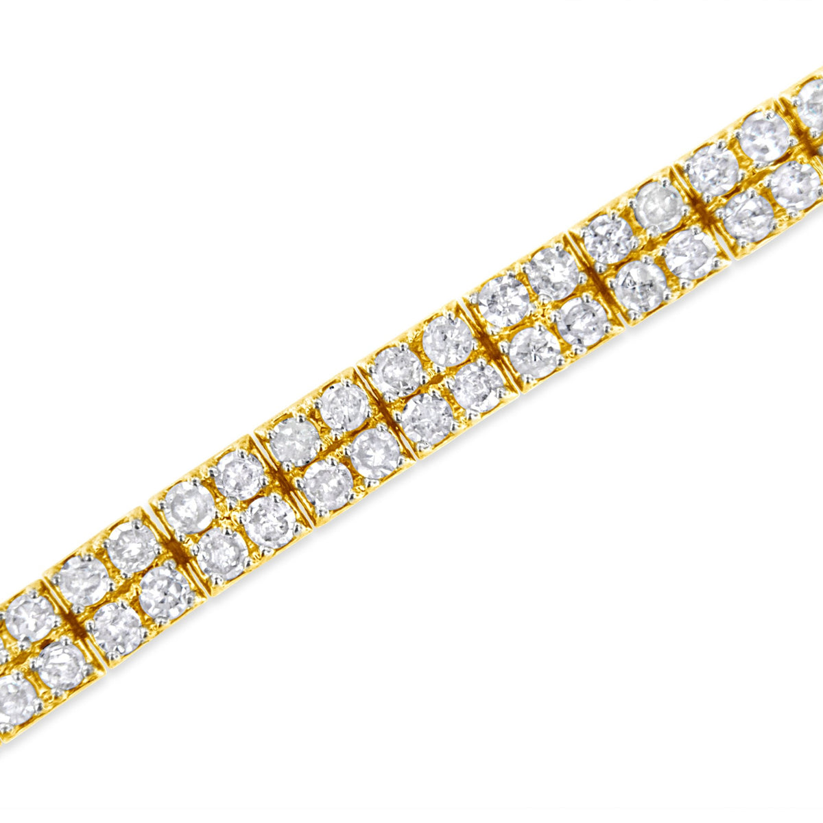 14K Yellow Gold Plated .925 Sterling Silver 3.0 Cttw Diamond Link Bracelet (K-L Color, I2-I3 Clarity) - 7.25&quot; - LinkagejewelrydesignLinkagejewelrydesign