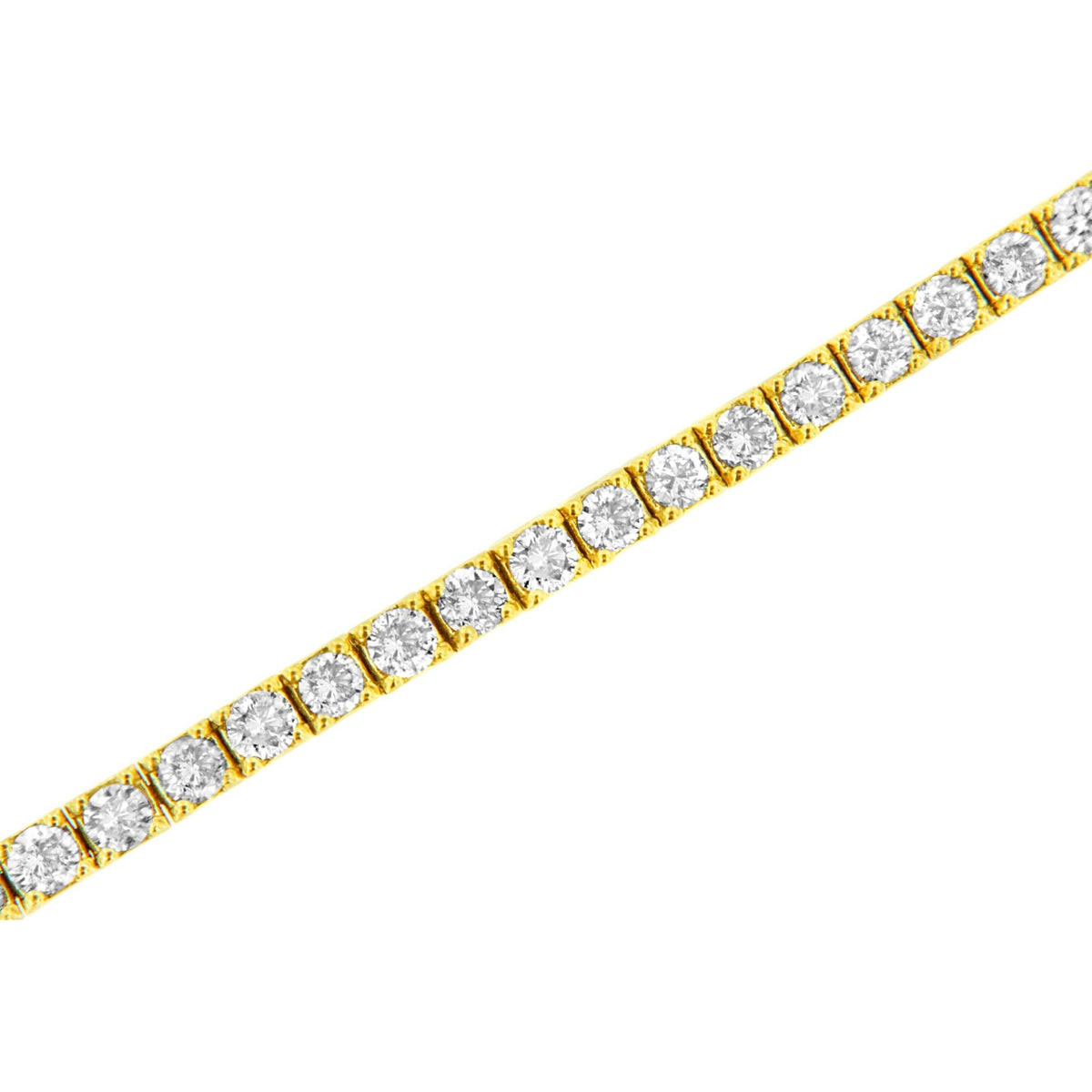 14K Yellow Gold Plated .925 Sterling Silver 3.0 Cttw Diamond Tennis Bracelet (K-L Color, I1-I2 Clarity)- Size 7.25" - LinkagejewelrydesignLinkagejewelrydesign