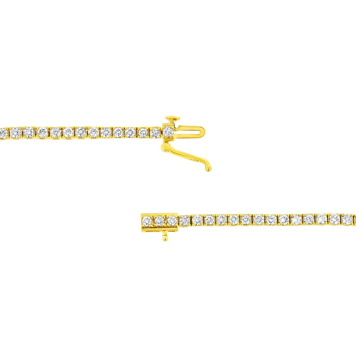 14K Yellow Gold Plated .925 Sterling Silver 3.0 Cttw Diamond Tennis Bracelet (K-L Color, I1-I2 Clarity)- Size 7.25" - LinkagejewelrydesignLinkagejewelrydesign