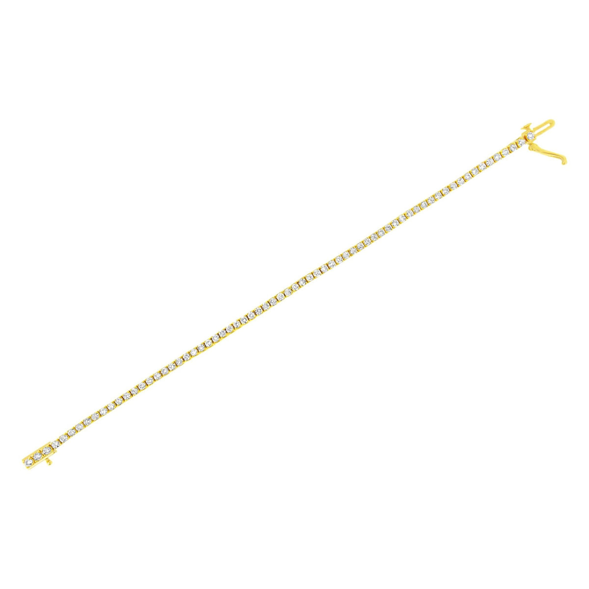 14K Yellow Gold Plated .925 Sterling Silver 3.0 Cttw Diamond Tennis Bracelet (K-L Color, I1-I2 Clarity)- Size 7.25" - LinkagejewelrydesignLinkagejewelrydesign