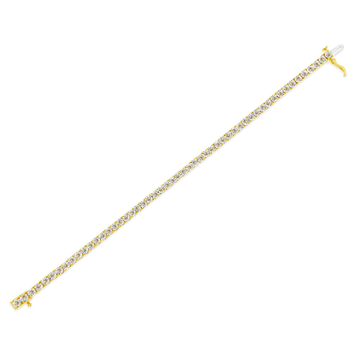 14K Yellow Gold Plated .925 Sterling Silver 3.0 Cttw Miracle-Set Diamond Tennis Bracelet (L-M Color, I2-I3 Clarity) - 7.25&quot; - LinkagejewelrydesignLinkagejewelrydesign