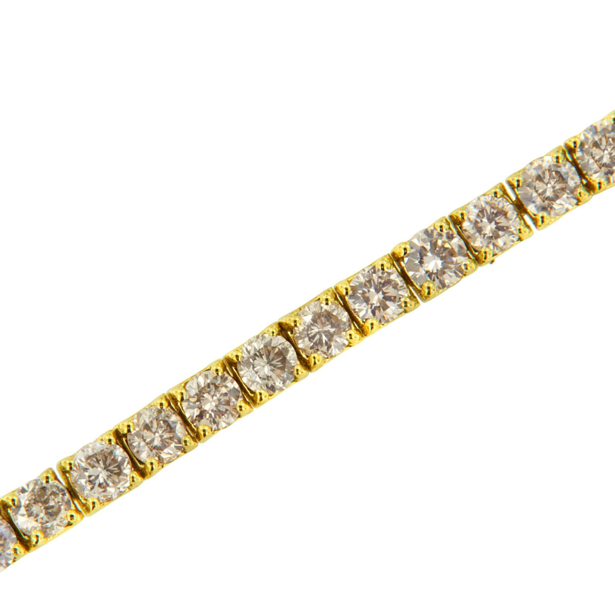 14K Yellow Gold Plated .925 Sterling Silver 4 cttw 4-Prong Set Round-Cut Diamond Classic Tennis Bracelet (K-L Color, I2-I3 Clarity) - Size 7.25" - LinkagejewelrydesignLinkagejewelrydesign