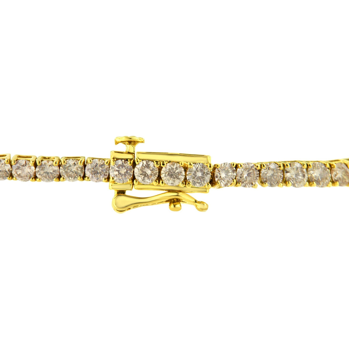 14K Yellow Gold Plated .925 Sterling Silver 4 cttw 4-Prong Set Round-Cut Diamond Classic Tennis Bracelet (K-L Color, I2-I3 Clarity) - Size 7.25" - LinkagejewelrydesignLinkagejewelrydesign