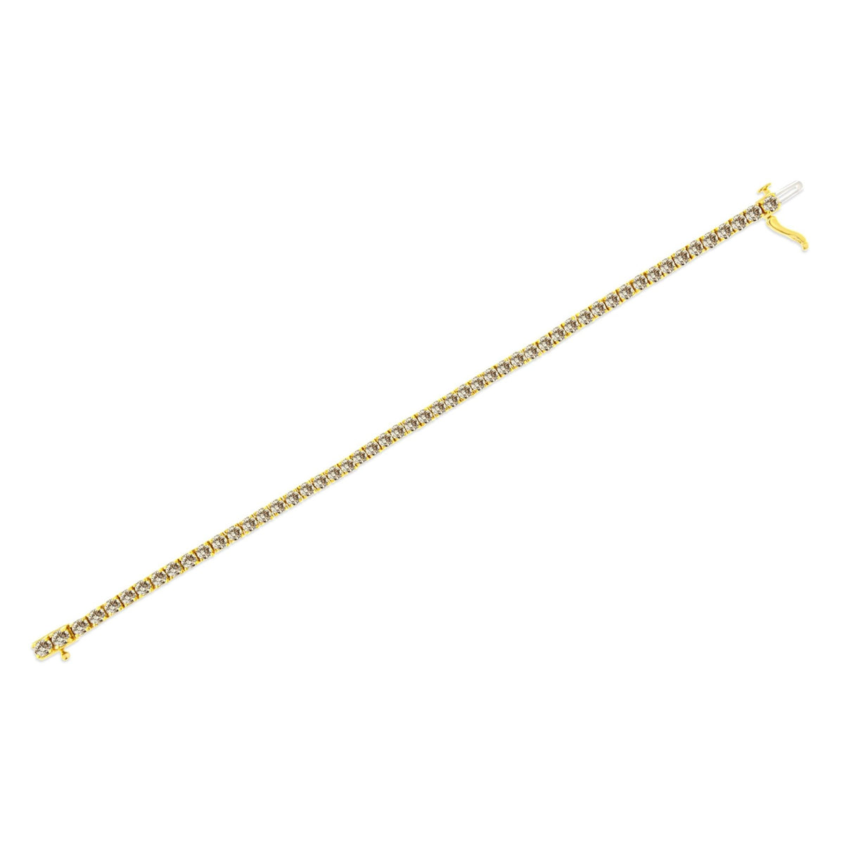 14K Yellow Gold Plated .925 Sterling Silver 8.0 Cttw Diamond Classic Link Tennis Bracelet (K-L Color, I2-I3 Clarity) - 7-1/4&quot; - LinkagejewelrydesignLinkagejewelrydesign