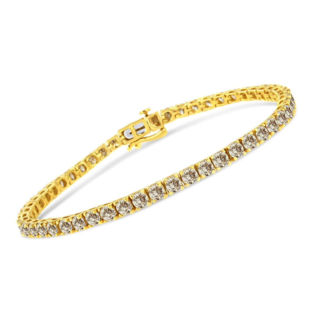 14K Yellow Gold Plated .925 Sterling Silver 8.0 Cttw Diamond Classic Link Tennis Bracelet (K-L Color, I2-I3 Clarity) - 7-1/4&quot; - LinkagejewelrydesignLinkagejewelrydesign