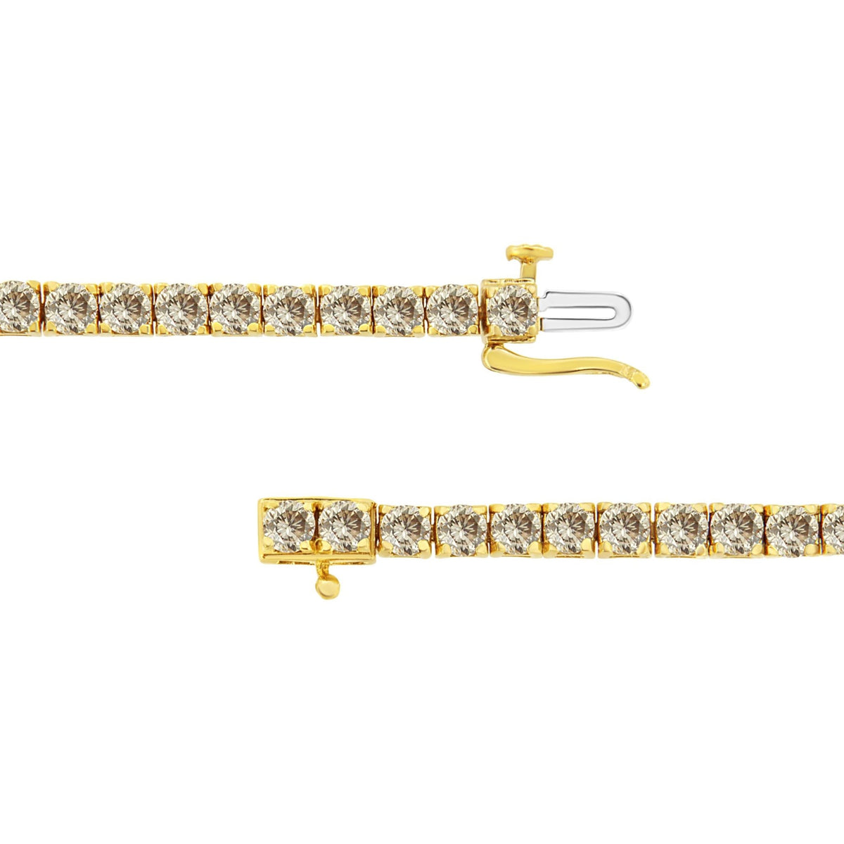 14K Yellow Gold Plated .925 Sterling Silver 8.0 Cttw Diamond Classic Link Tennis Bracelet (K-L Color, I2-I3 Clarity) - 7-1/4&quot; - LinkagejewelrydesignLinkagejewelrydesign