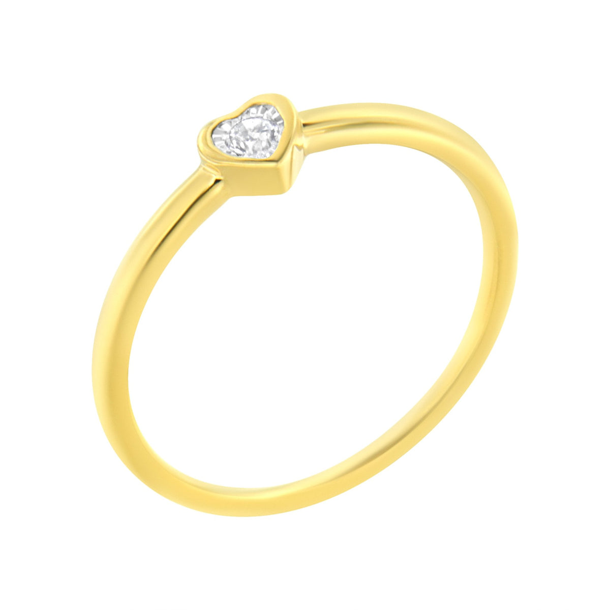 14K Yellow Gold Plated .925 Sterling Silver Miracle Set Diamond Accent Heart Shaped Promise Ring (J-K Color, I1-I2 Clarity) - Size 6 - LinkagejewelrydesignLinkagejewelrydesign