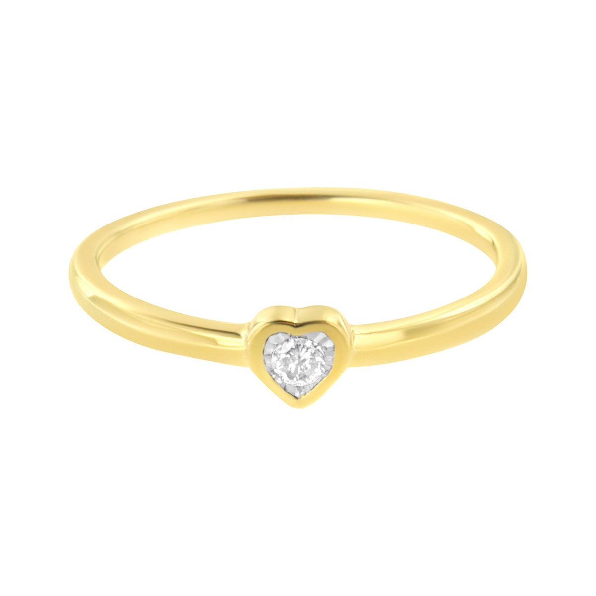 14K Yellow Gold Plated .925 Sterling Silver Miracle Set Diamond Accent Heart Shaped Promise Ring (J-K Color, I1-I2 Clarity) - Size 6 - LinkagejewelrydesignLinkagejewelrydesign