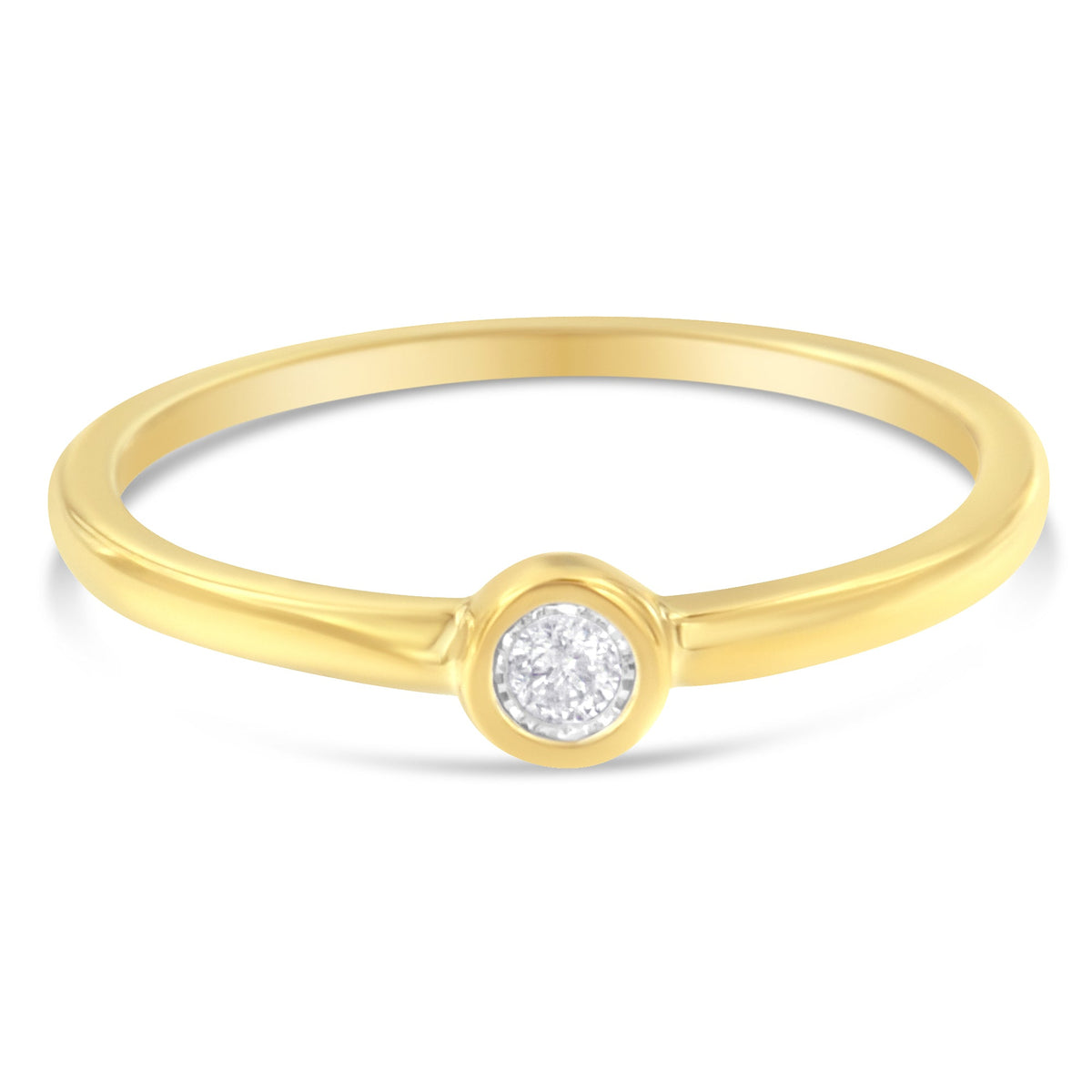 14K Yellow Gold Plated .925 Sterling Silver Miracle Set Diamond Ring (1/20 Cttw, J-K Color, I1-I2 Clarity) - Size 6 - LinkagejewelrydesignLinkagejewelrydesign