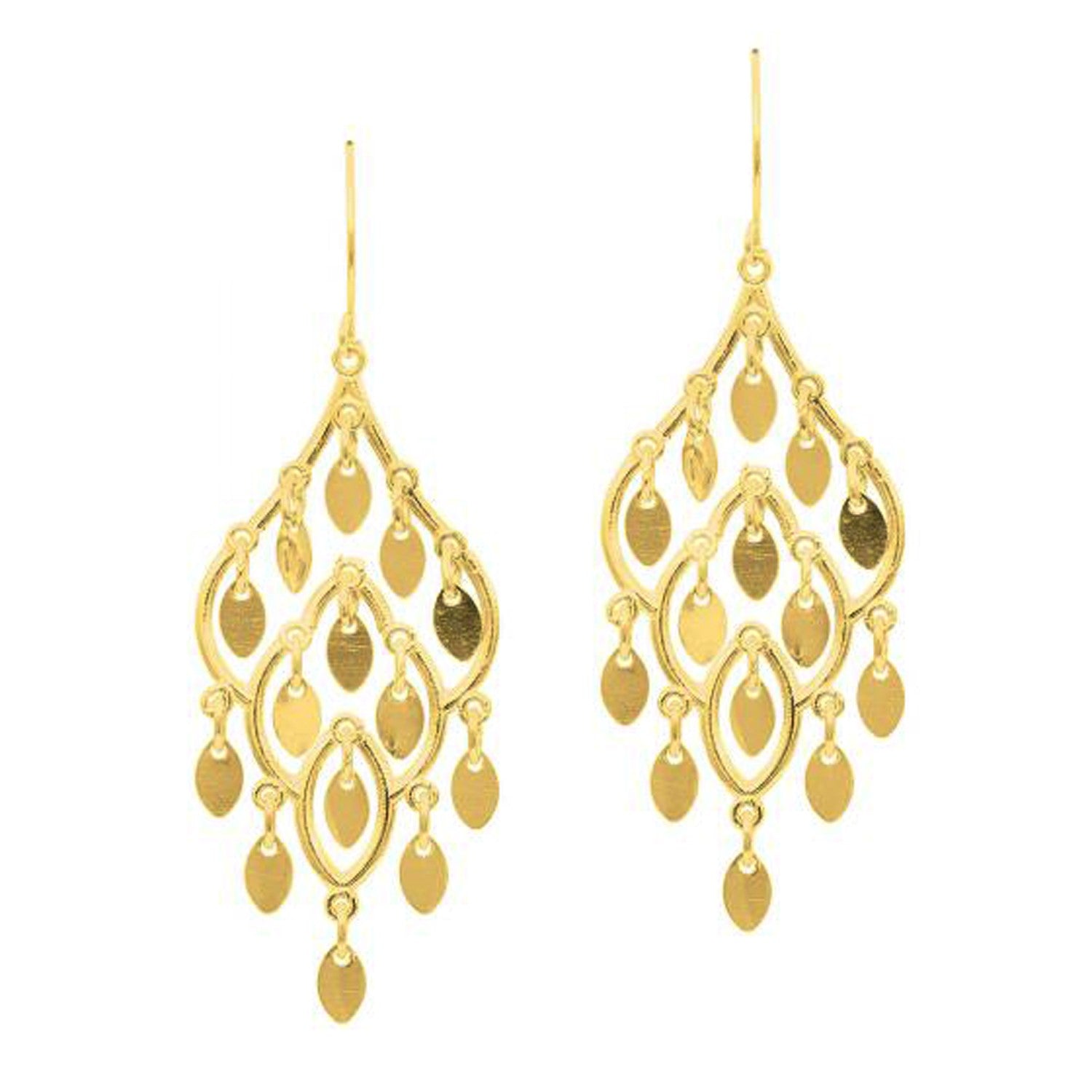 14K Yellow Gold Polished Chandelier Earring - LinkagejewelrydesignLinkagejewelrydesign