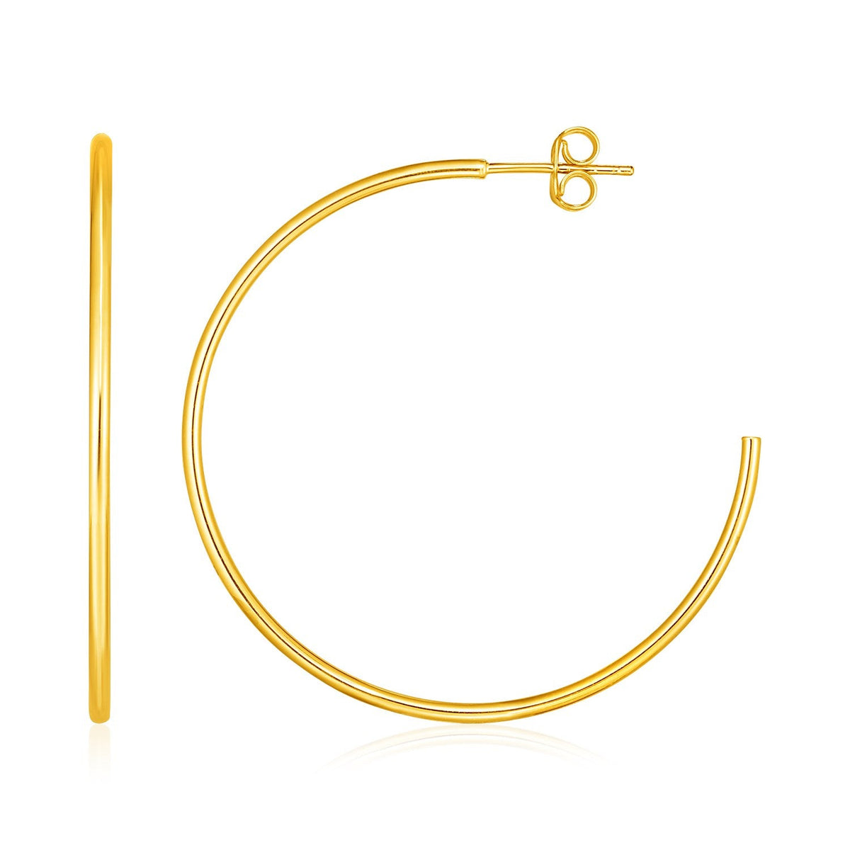 14k Yellow Gold Polished Hoop Earrings - LinkagejewelrydesignLinkagejewelrydesign