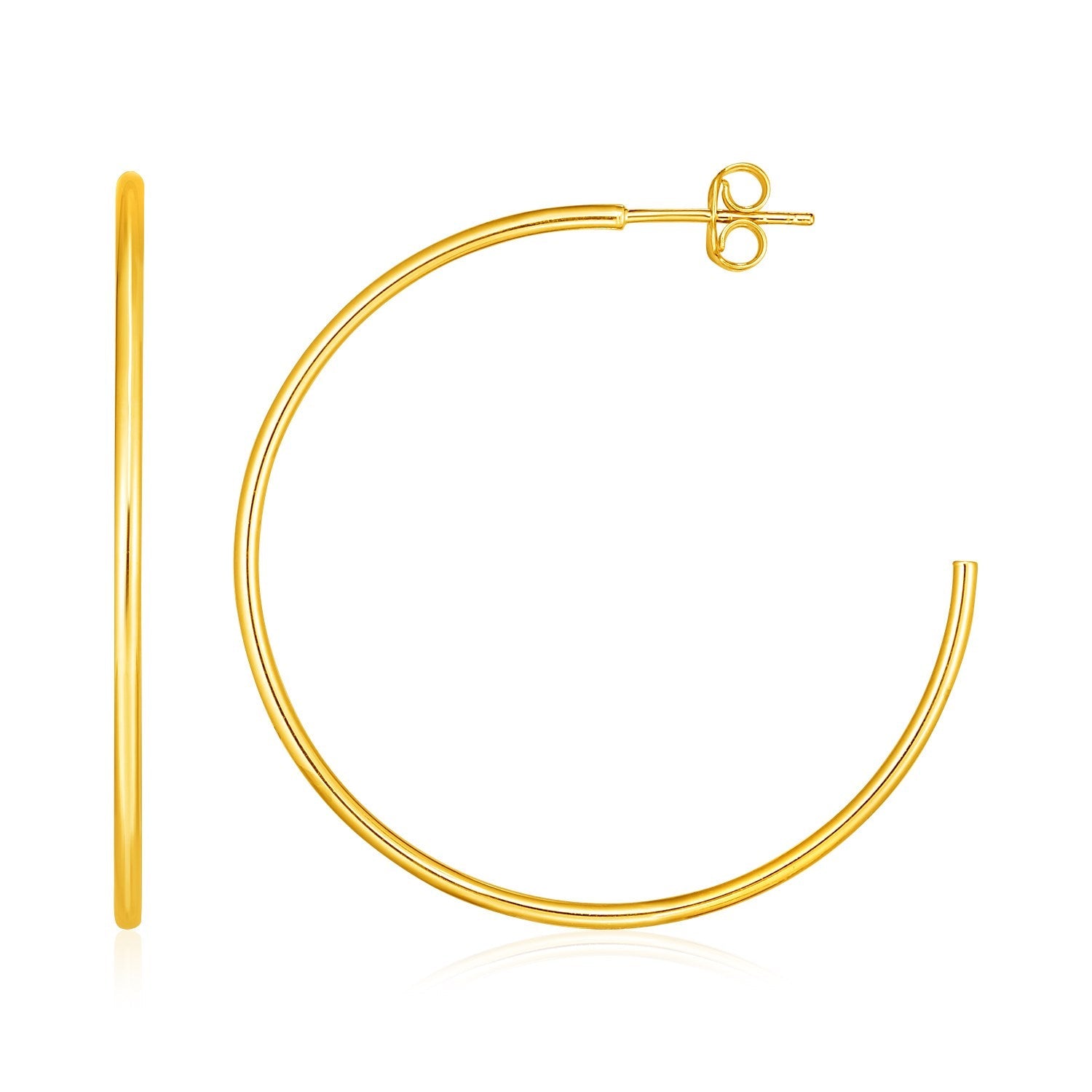 14k Yellow Gold Polished Hoop Earrings - LinkagejewelrydesignLinkagejewelrydesign