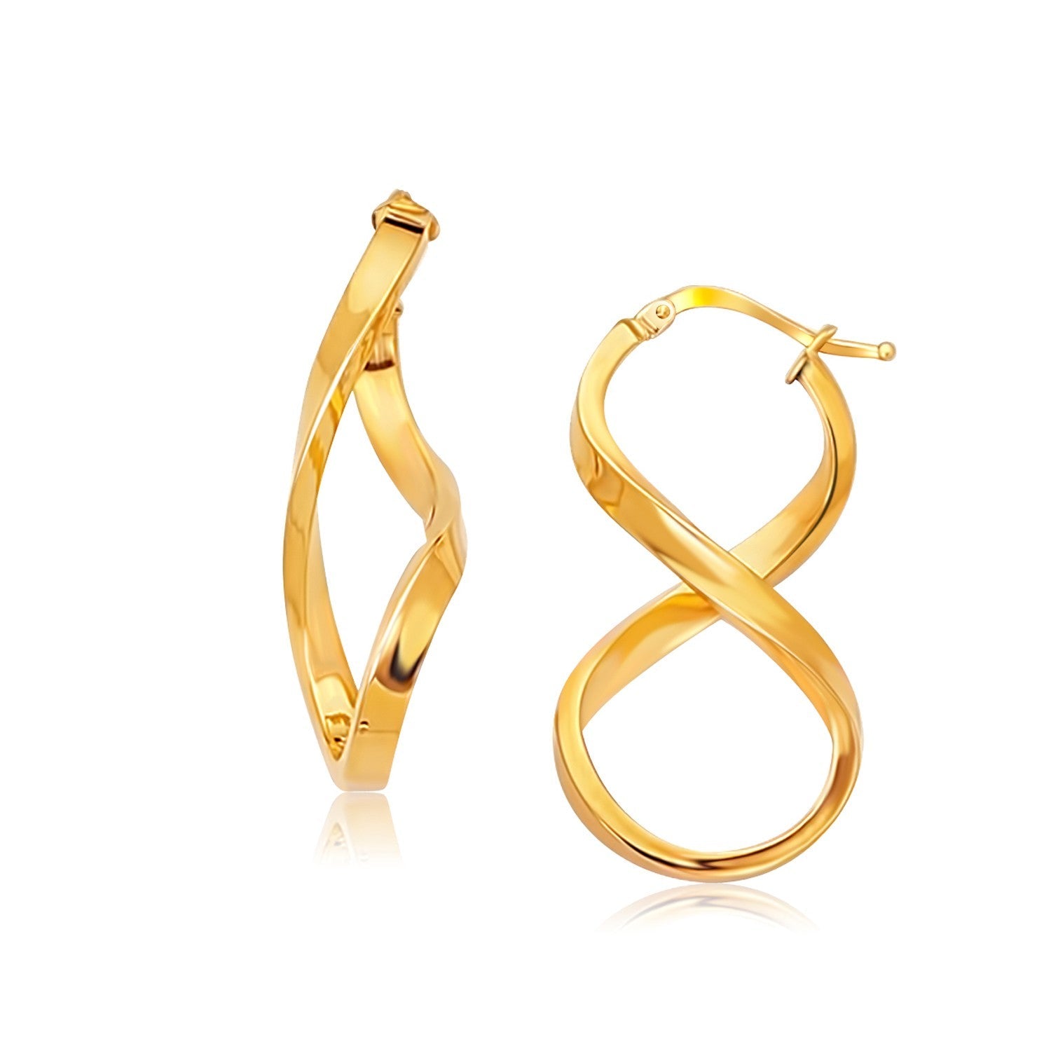 14k Yellow Gold Polished Infinity Shape Drop Earrings - LinkagejewelrydesignLinkagejewelrydesign