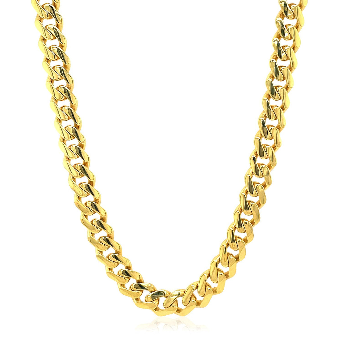 14k Yellow Gold Polished Miami Cuban Chain Necklace - LinkagejewelrydesignLinkagejewelrydesign