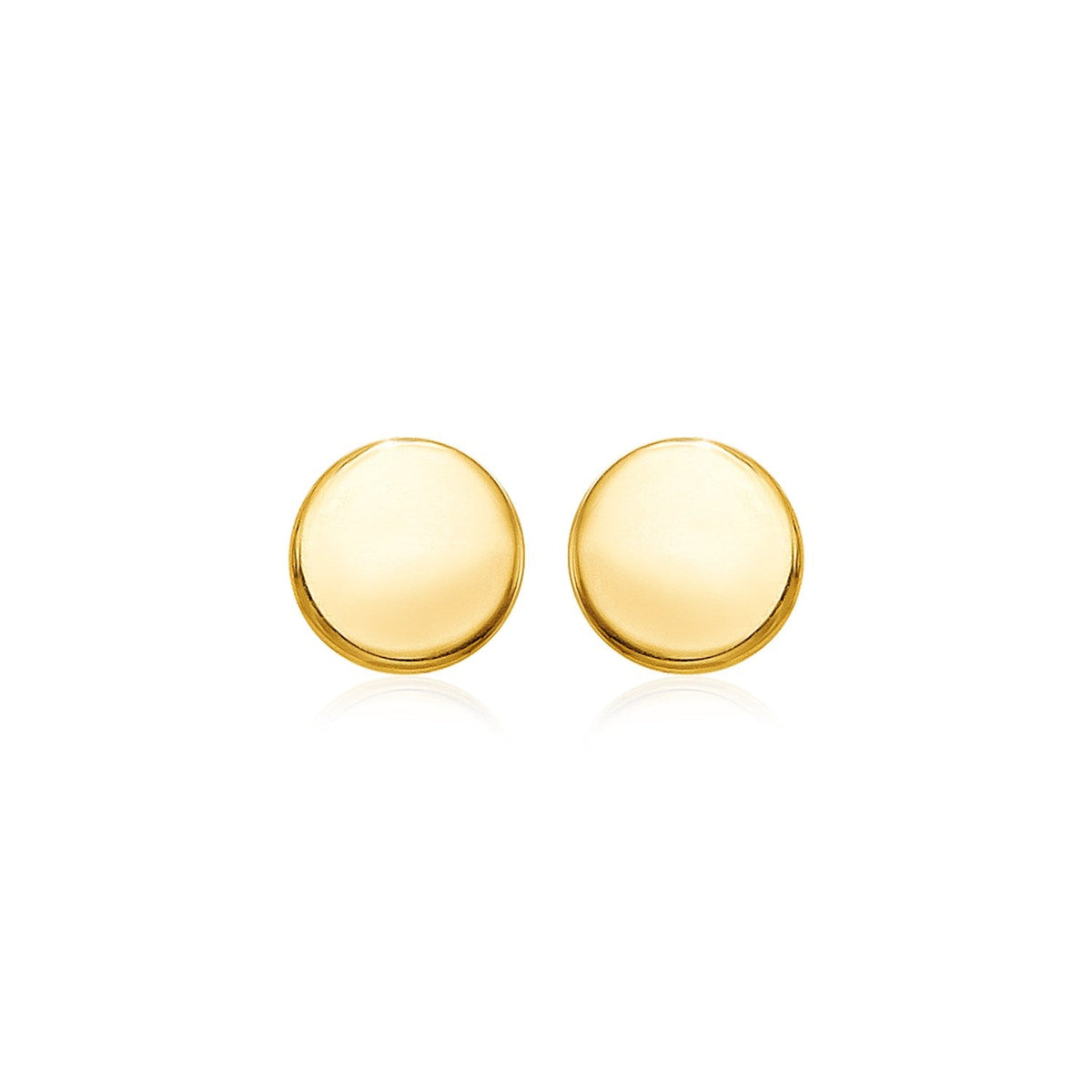 14k Yellow Gold Polished Round Post Earrings - LinkagejewelrydesignLinkagejewelrydesign