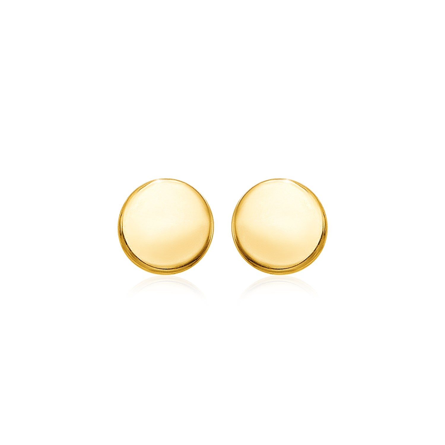 14k Yellow Gold Polished Round Post Earrings - LinkagejewelrydesignLinkagejewelrydesign