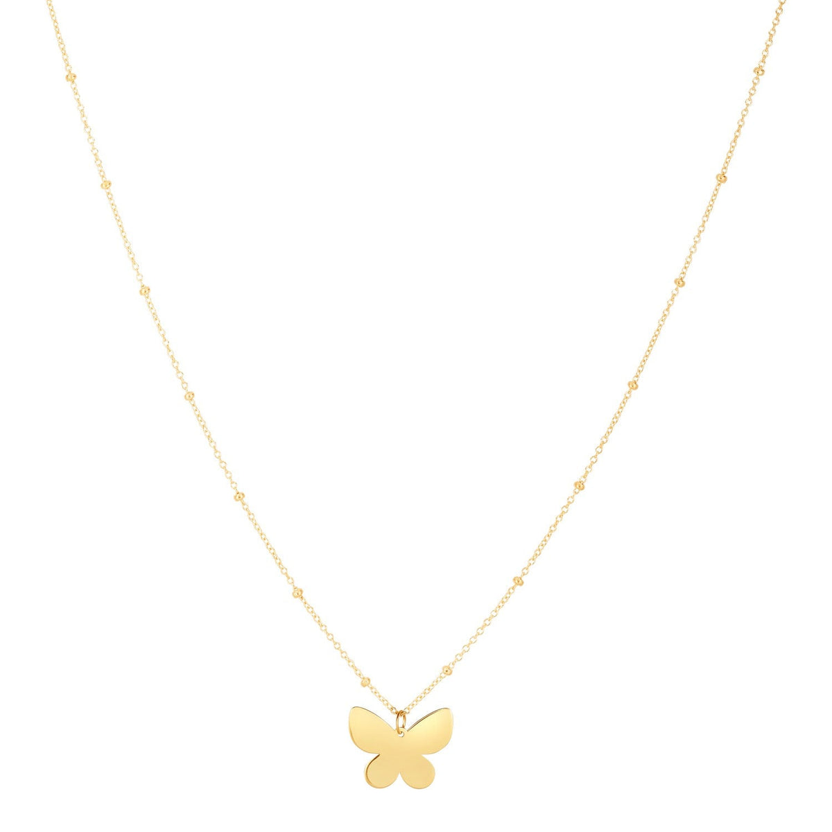 14k Yellow Gold Ppillon Butterfly Necklace - LinkagejewelrydesignLinkagejewelrydesign