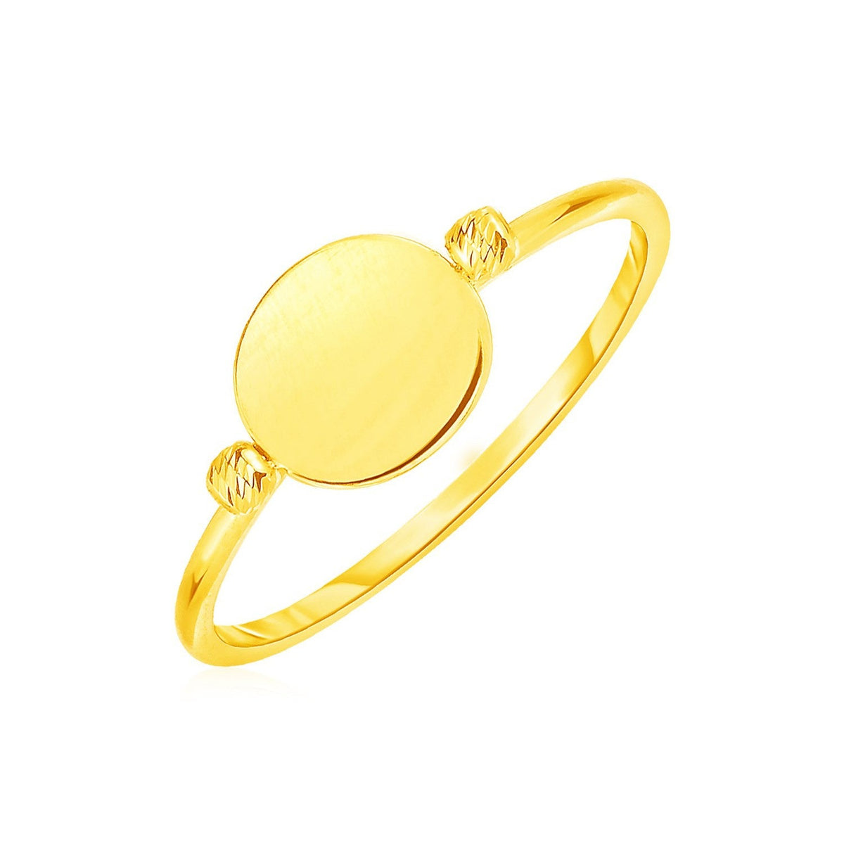 14k Yellow Gold Ring with Polished Oval - LinkagejewelrydesignLinkagejewelrydesign