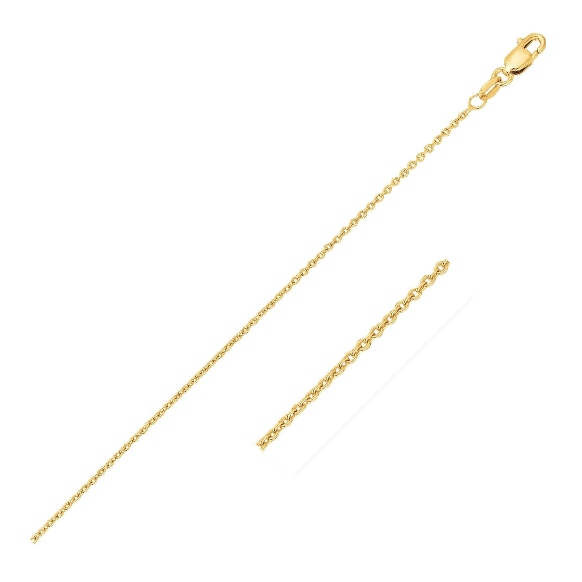 14k Yellow Gold Round Cable Link Chain 1.1mm - LinkagejewelrydesignLinkagejewelrydesign