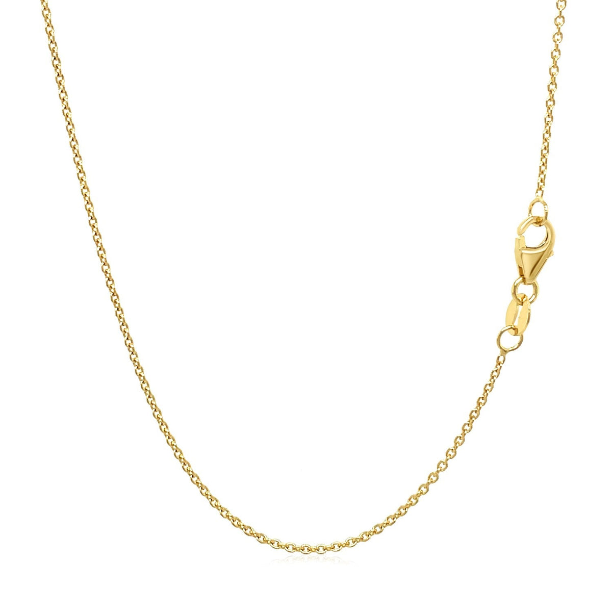 14k Yellow Gold Round Cable Link Chain 1.1mm - LinkagejewelrydesignLinkagejewelrydesign