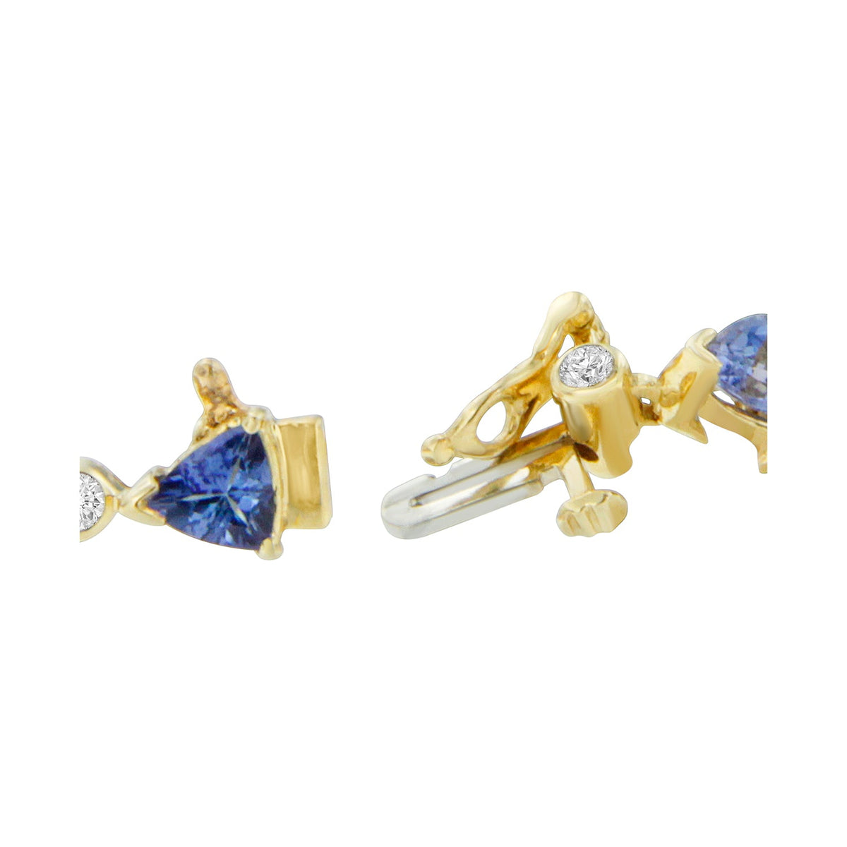14K Yellow Gold Round-Cut Diamond and Tanzanite Bracelet (8.30 cttw, H-I Color, SI1-SI2 Clarity) - LinkagejewelrydesignLinkagejewelrydesign
