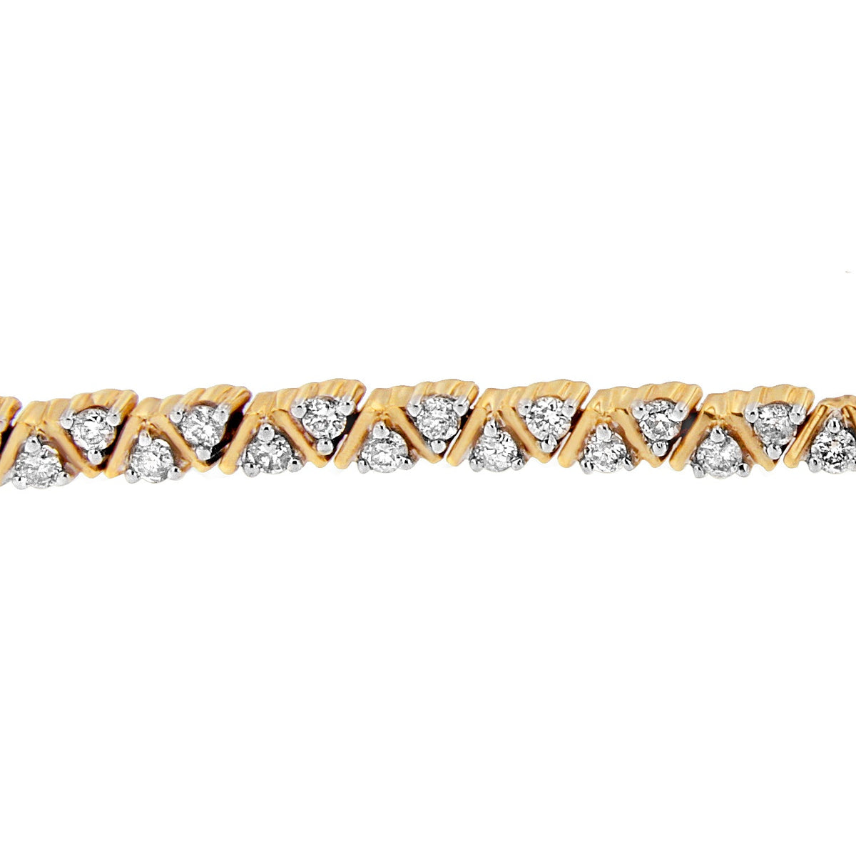 14K Yellow Gold Round-Cut Diamond Bracelet (4.00 cttw, H-I Color, I1-I2 Clarity) - LinkagejewelrydesignLinkagejewelrydesign