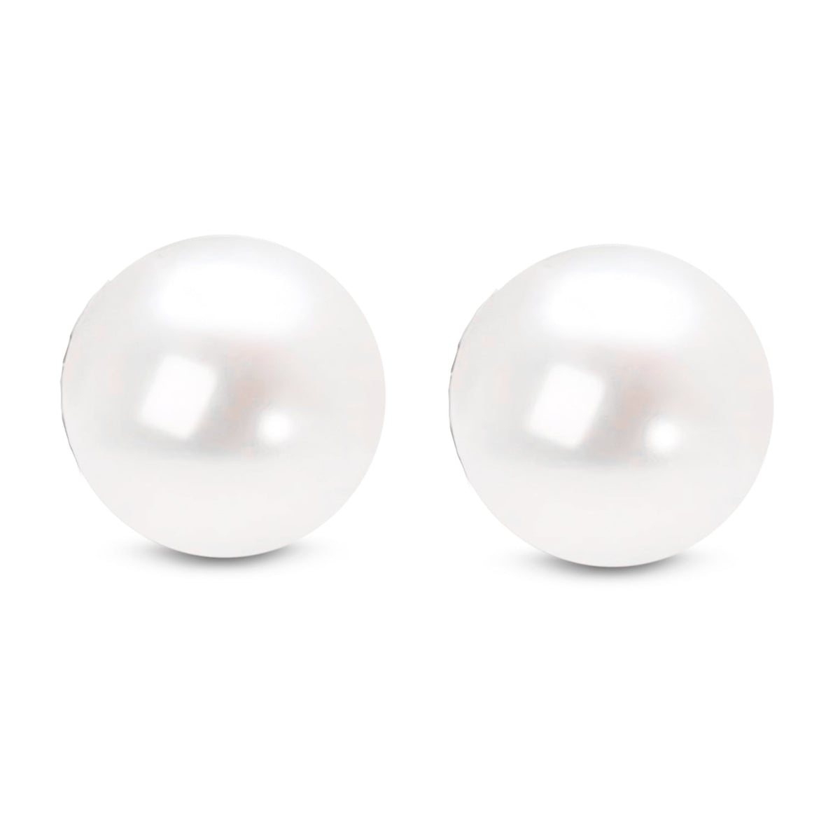 14K Yellow Gold Round White 5.5-6.0MM Saltwater Akoya Cultured Pearl Stud Earrings AAA+ Quality - LinkagejewelrydesignLinkagejewelrydesign