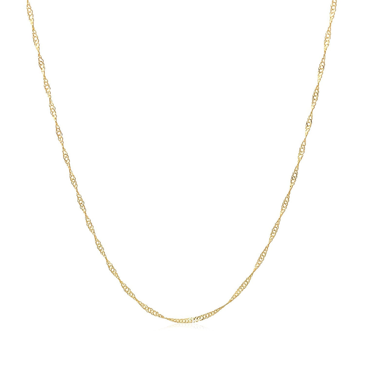 14k Yellow Gold Singapore Chain 0.6mm - LinkagejewelrydesignLinkagejewelrydesign