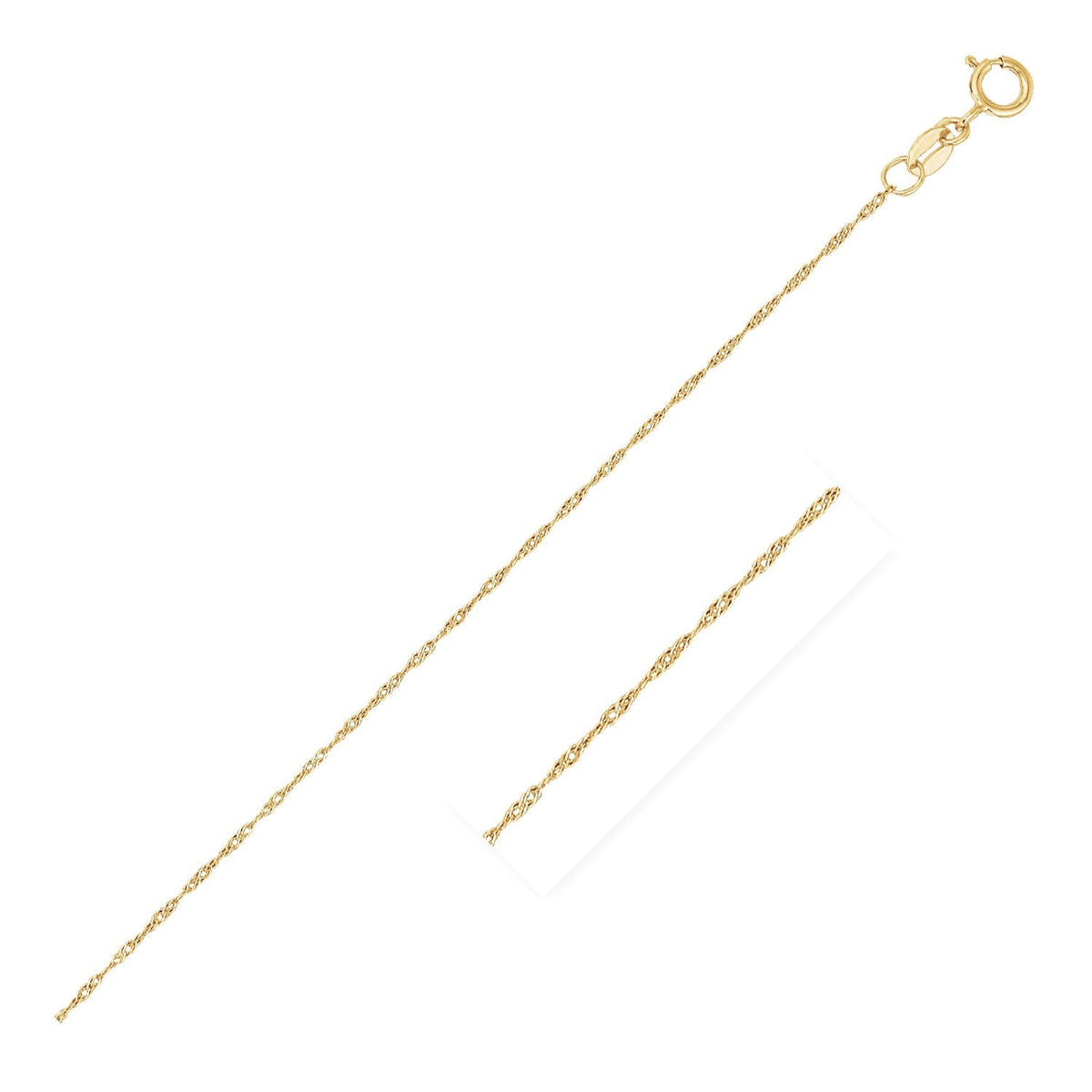 14k Yellow Gold Singapore Chain 0.6mm - LinkagejewelrydesignLinkagejewelrydesign