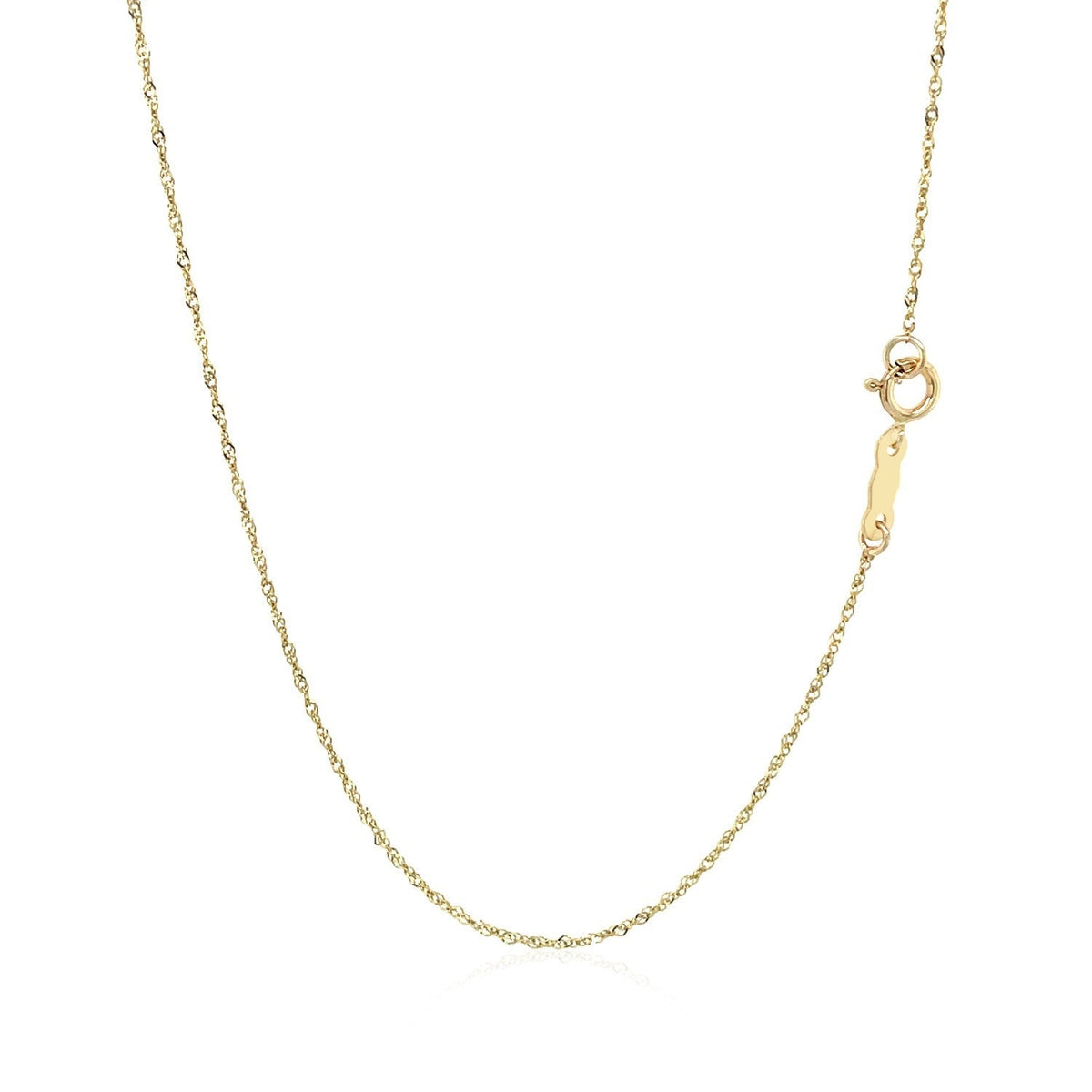 14k Yellow Gold Singapore Chain 0.8mm - LinkagejewelrydesignLinkagejewelrydesign