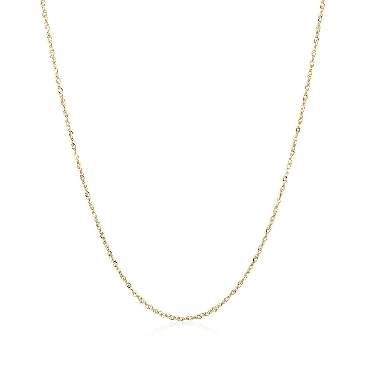 14k Yellow Gold Singapore Chain 0.8mm - LinkagejewelrydesignLinkagejewelrydesign