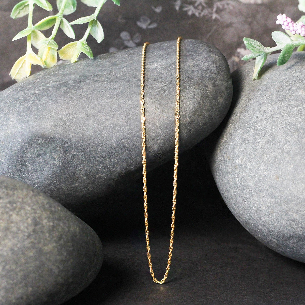 14k Yellow Gold Singapore Chain 1.0mm - LinkagejewelrydesignLinkagejewelrydesign