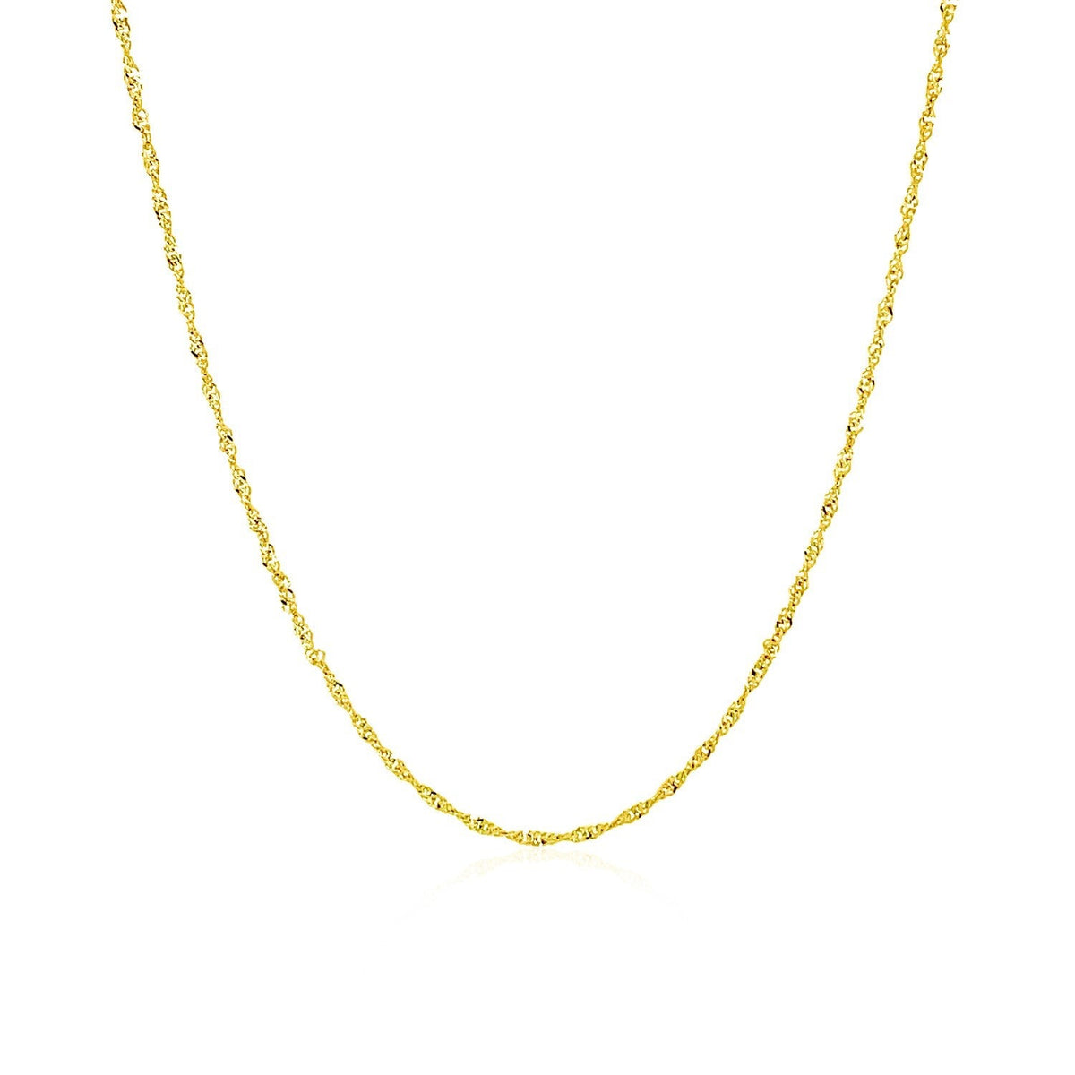 14k Yellow Gold Singapore Chain 1.0mm - LinkagejewelrydesignLinkagejewelrydesign