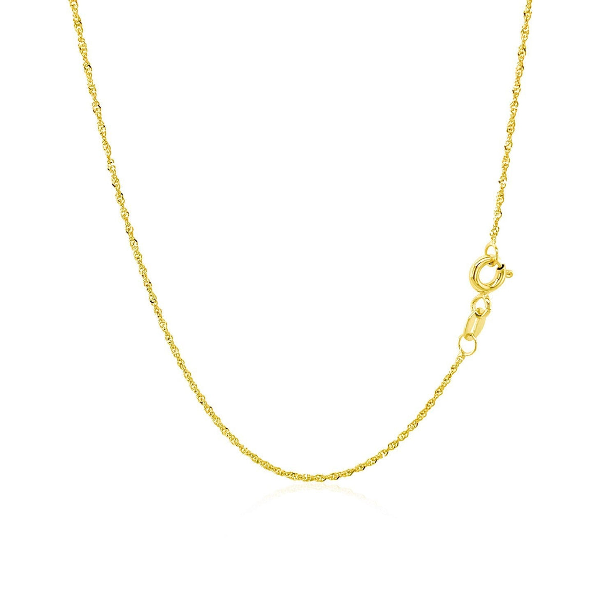 14k Yellow Gold Singapore Chain 1.0mm - LinkagejewelrydesignLinkagejewelrydesign