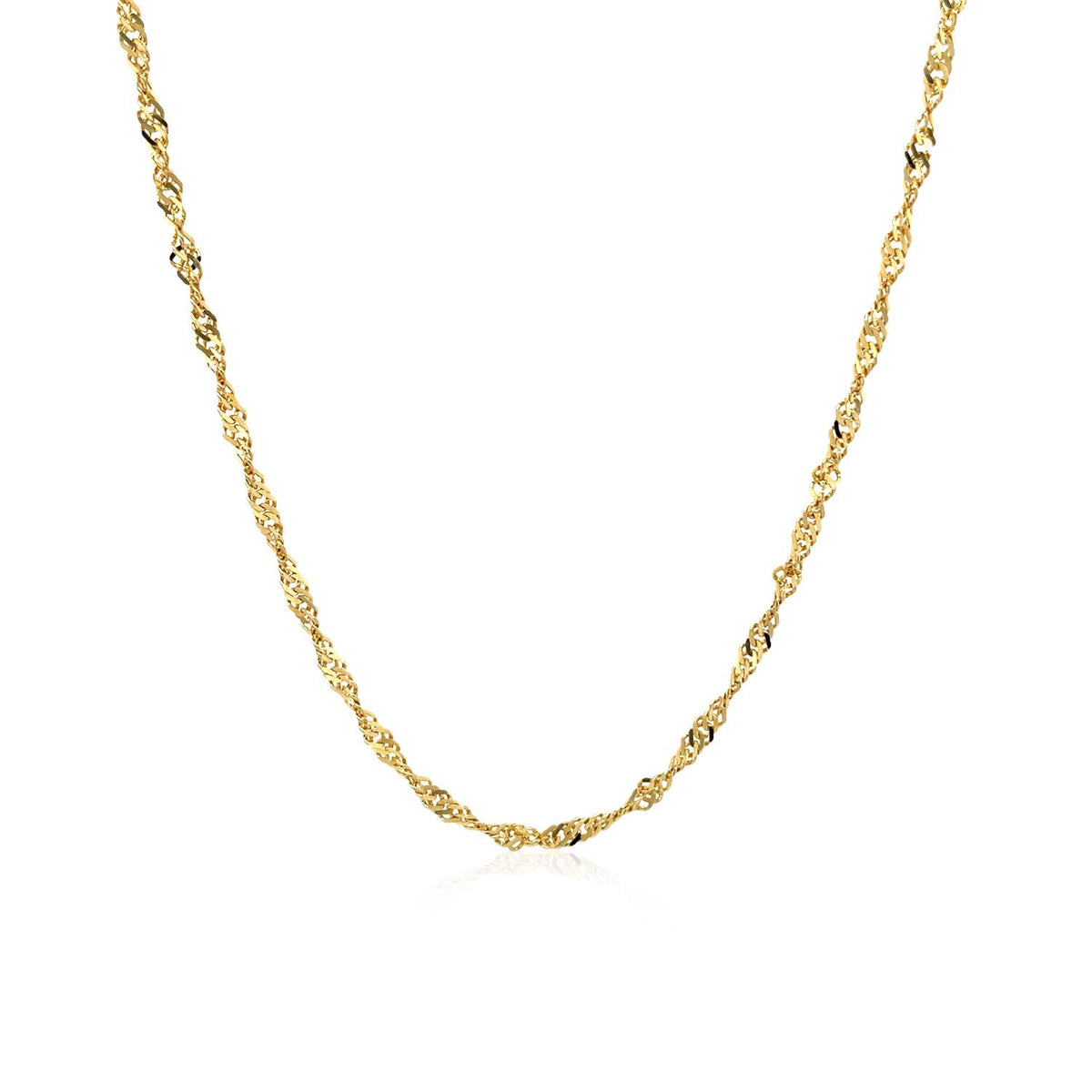 14k Yellow Gold Singapore Chain 1.7mm - LinkagejewelrydesignLinkagejewelrydesign