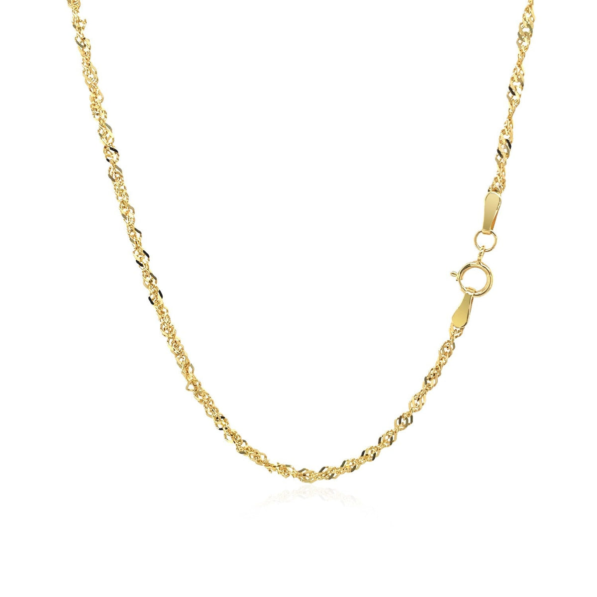 14k Yellow Gold Singapore Chain 1.7mm - LinkagejewelrydesignLinkagejewelrydesign