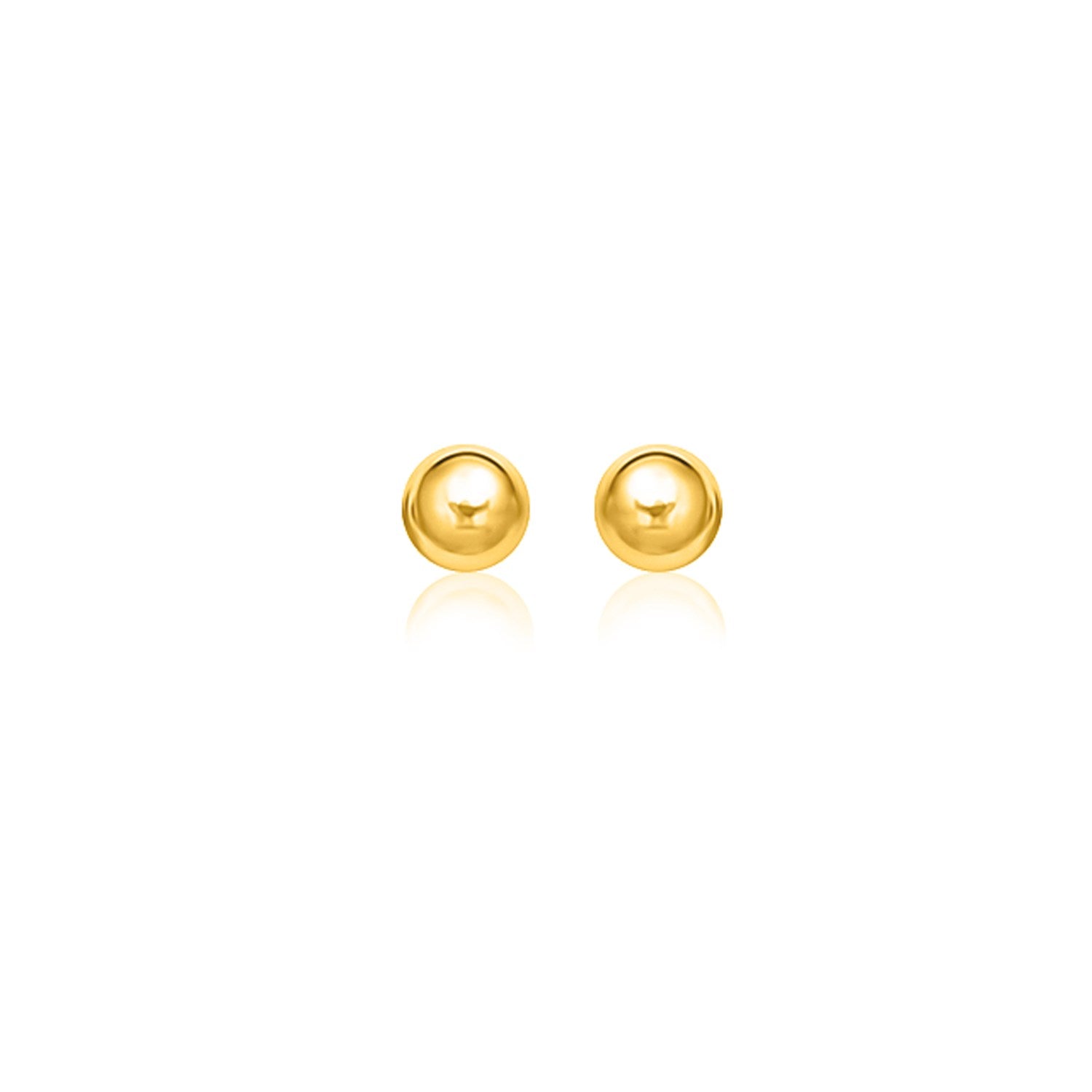 14k Yellow Gold Spherical Stud Earrings (8.0 mm) - LinkagejewelrydesignLinkagejewelrydesign