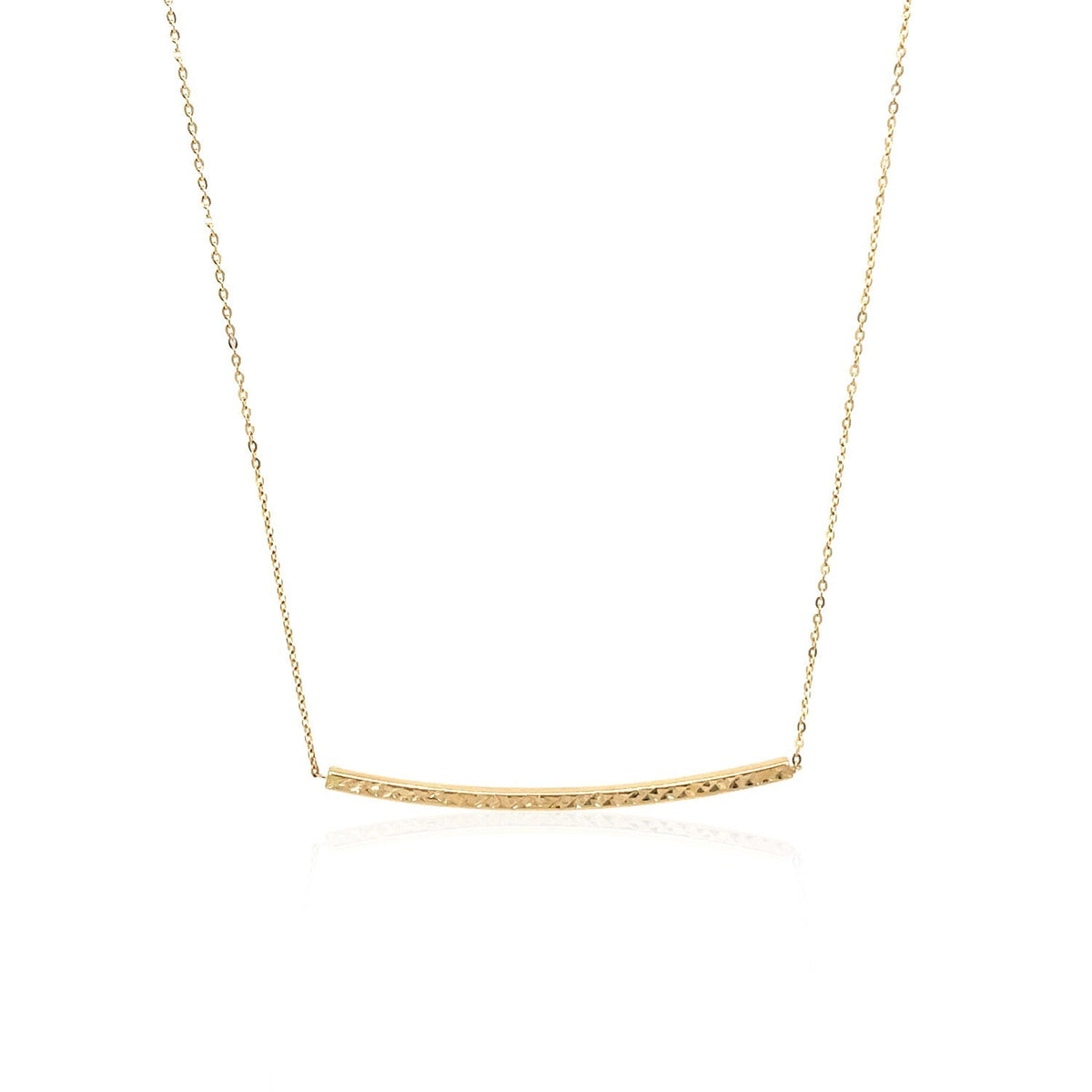 14k Yellow Gold Thin Textured Bar Necklace - LinkagejewelrydesignLinkagejewelrydesign